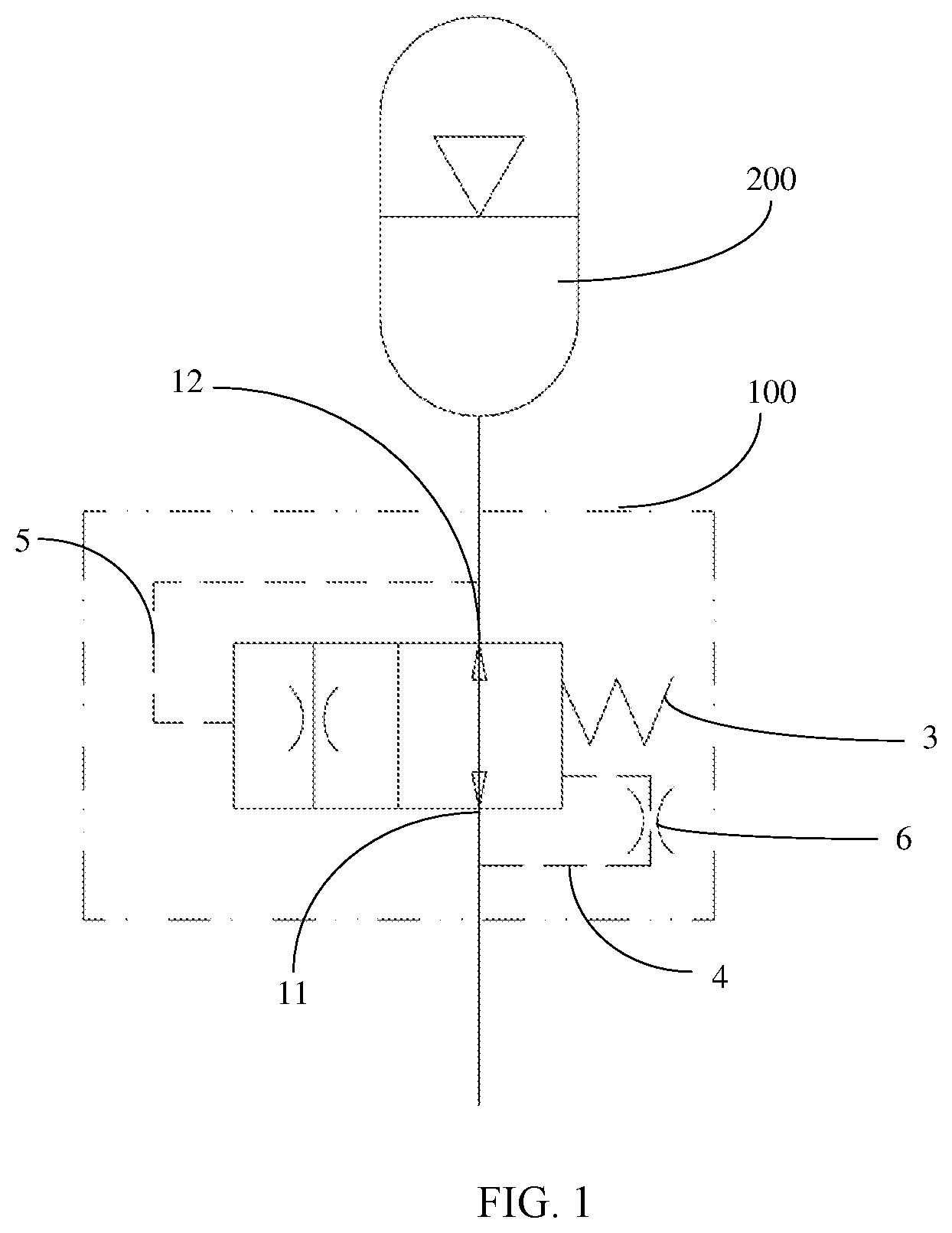 Patent US12618423 Figure 1 – Oil drain valve, energy accumulation device, hydraulic system and working machine
