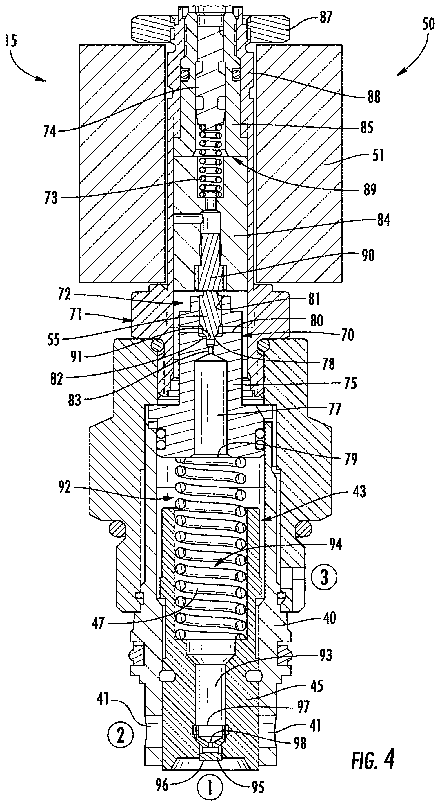 Patent US12618424 Figure 4 – Hydraulic control system and method with electro-proportional pressure valve and integral check