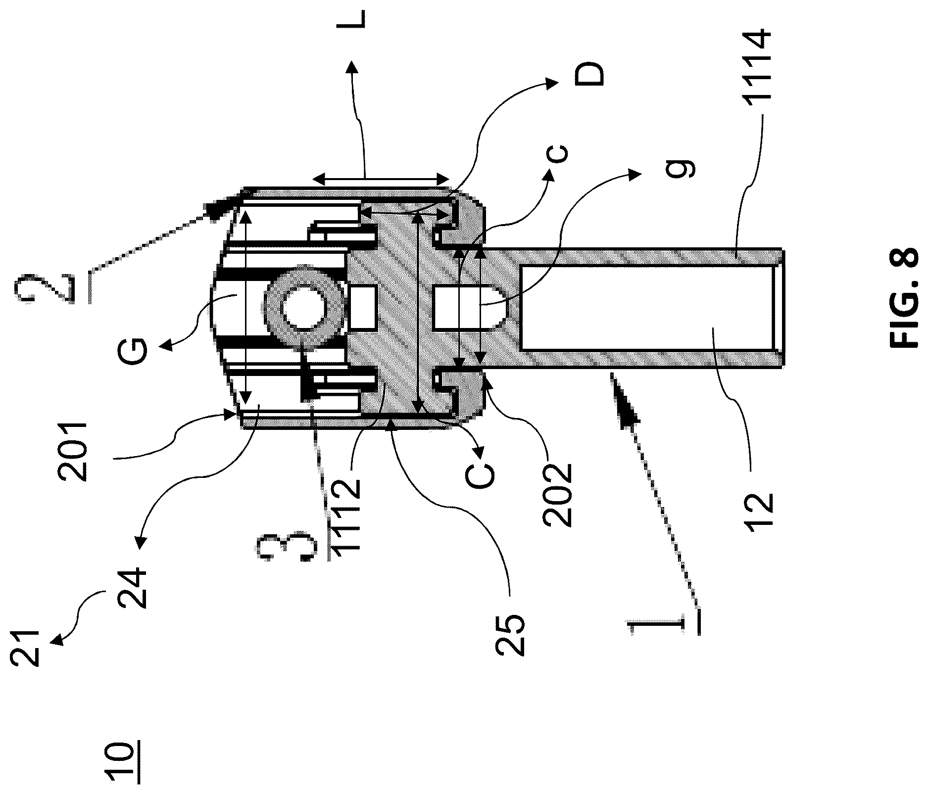 Patent US12618426 Figure 8 – Interlocking connector assembly for shading structure