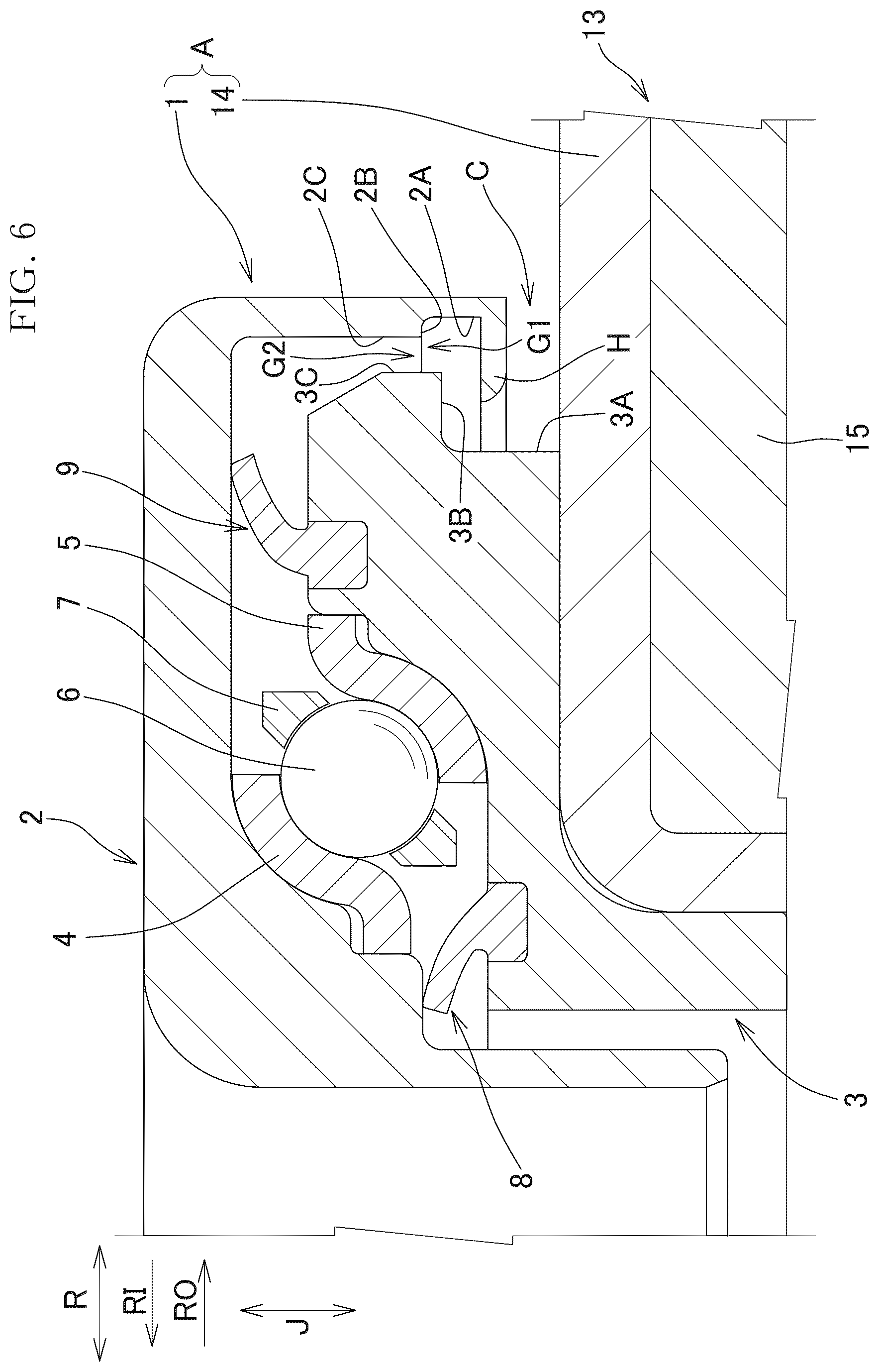 Patent US12618434 Figure 5 – Strut bearing device and vehicle strut suspension