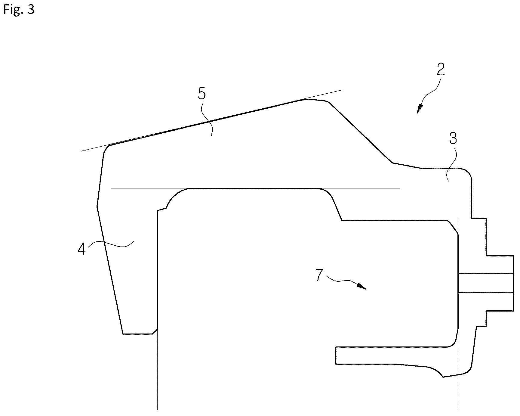 Patent US12618443 Figure 3 – Caliper housing for a disk brake system and method for manufacturing a caliper housing