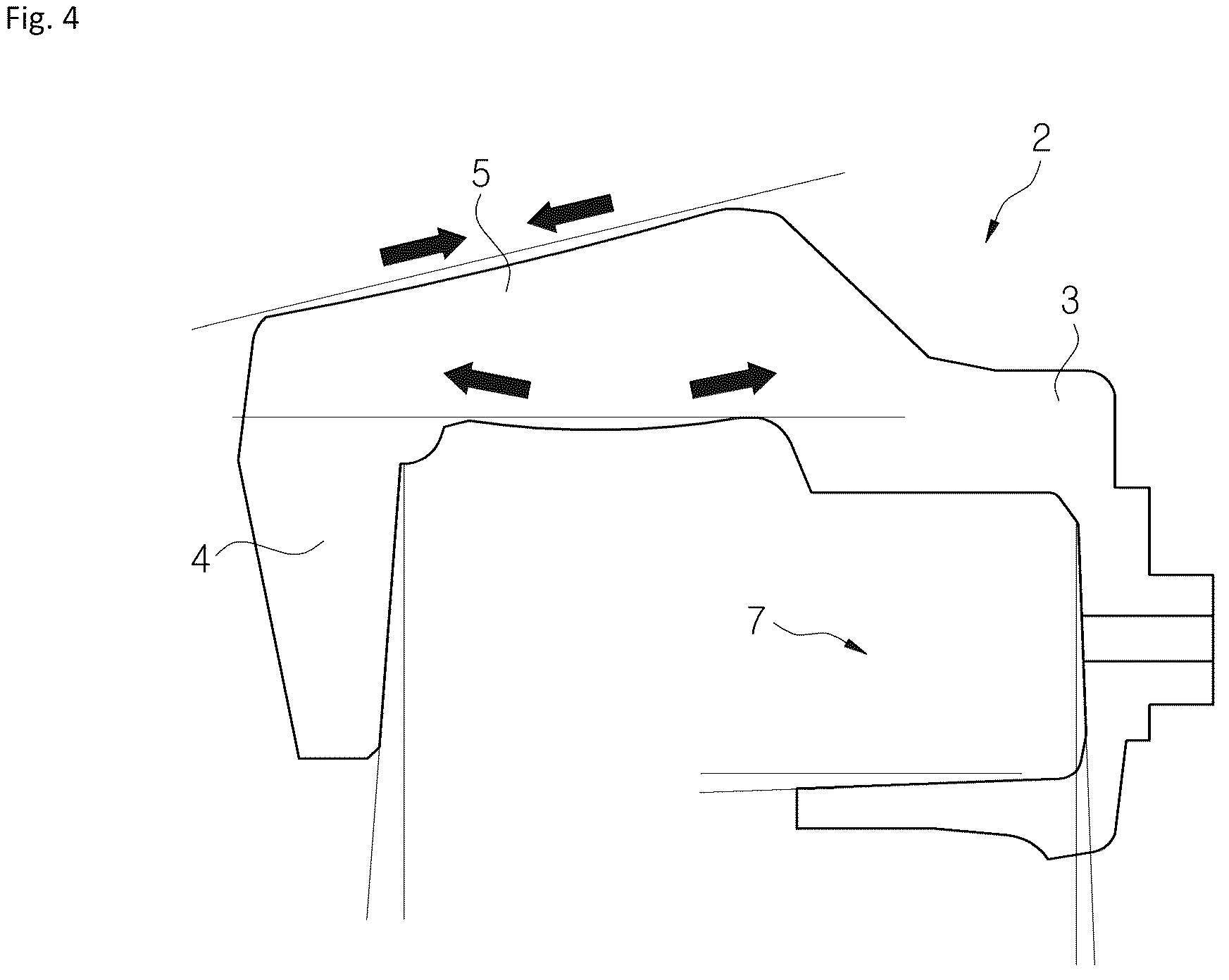 Patent US12618443 Figure 4 – Caliper housing for a disk brake system and method for manufacturing a caliper housing