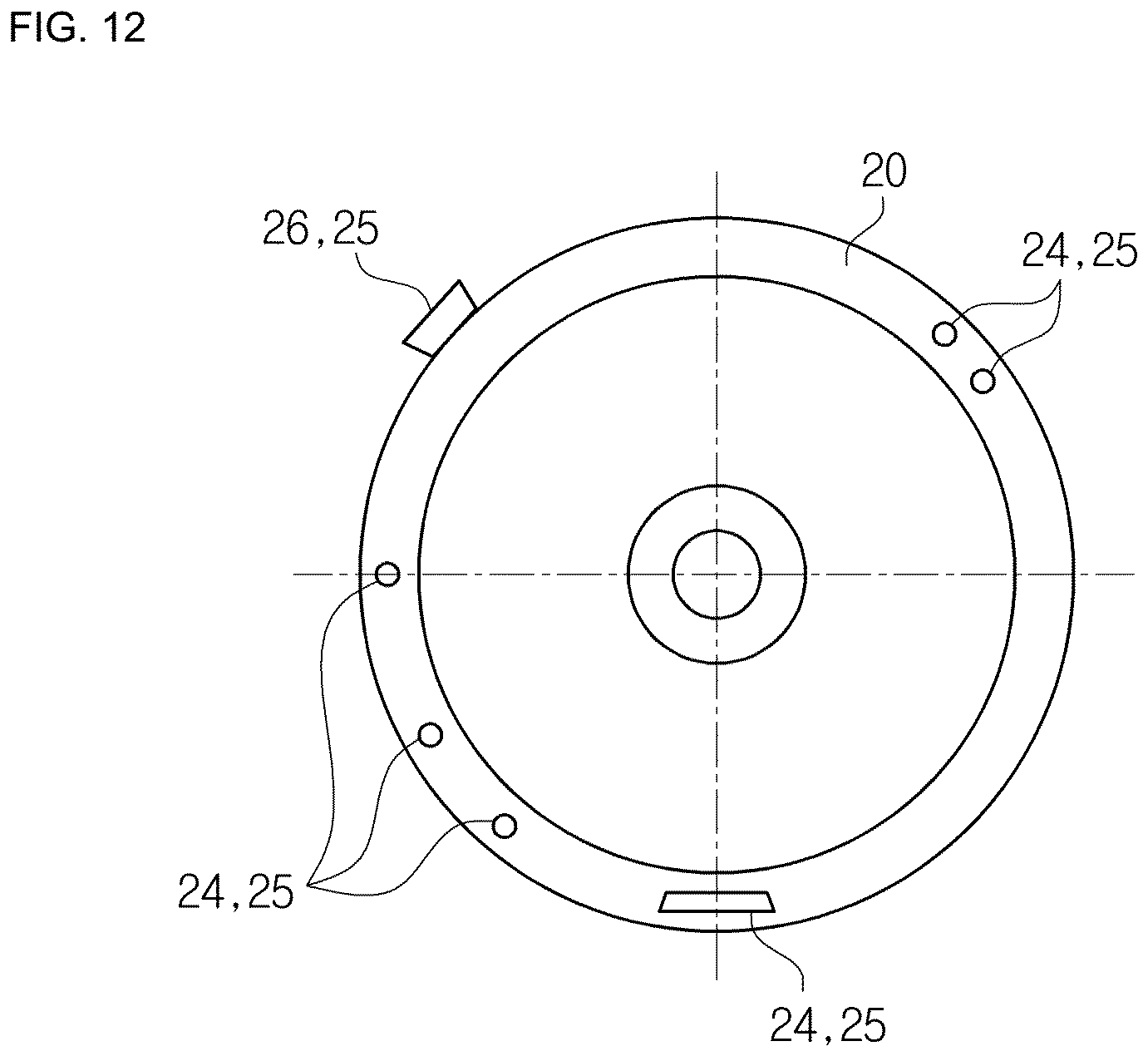 Patent US12618444 Figure 12 – Rotation asymmetric brake drum for a drum brake of a motor vehicle