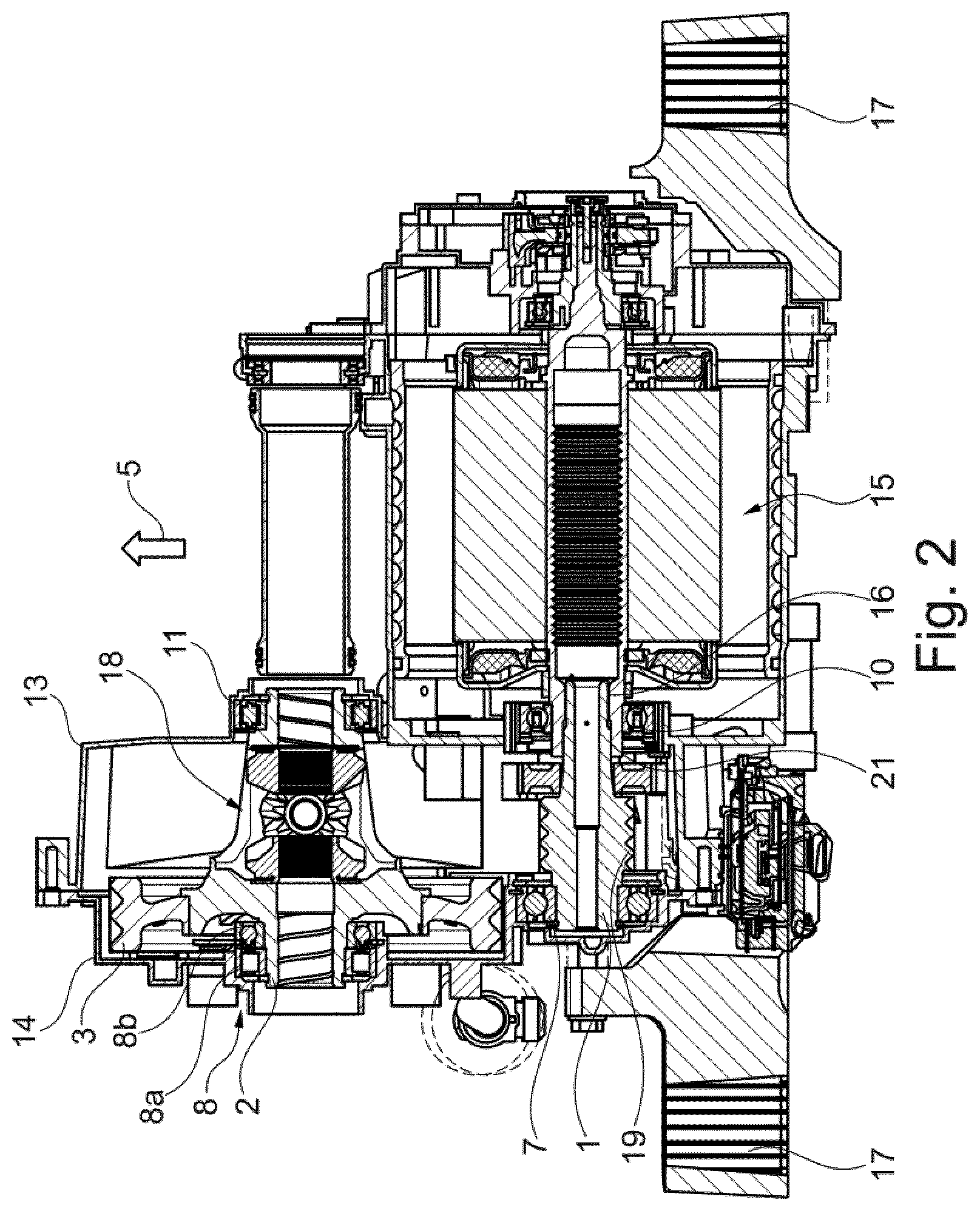 Patent US12618456 Figure 2 – Roller-mounted motor vehicle drive unit