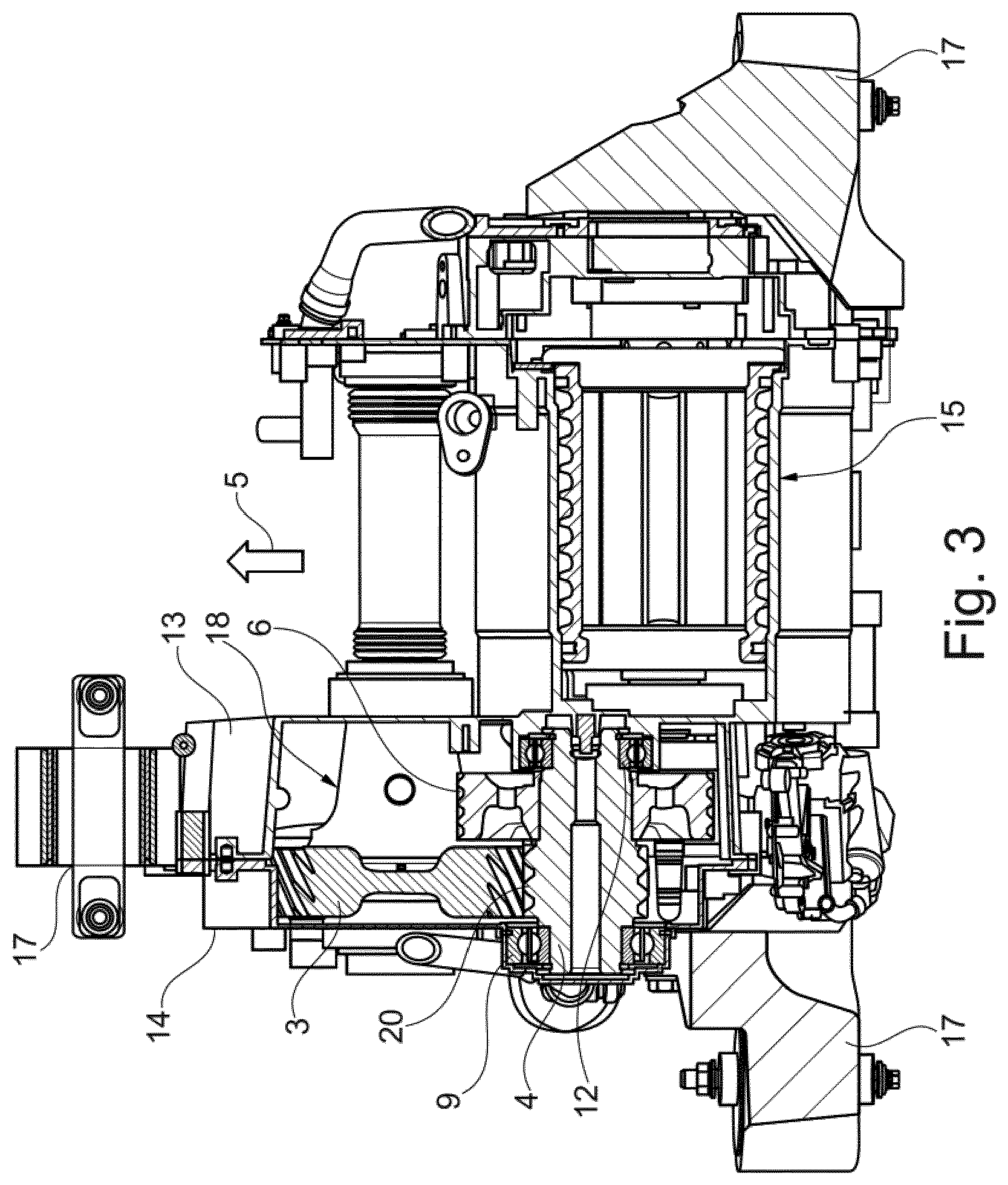Patent US12618456 Figure 3 – Roller-mounted motor vehicle drive unit