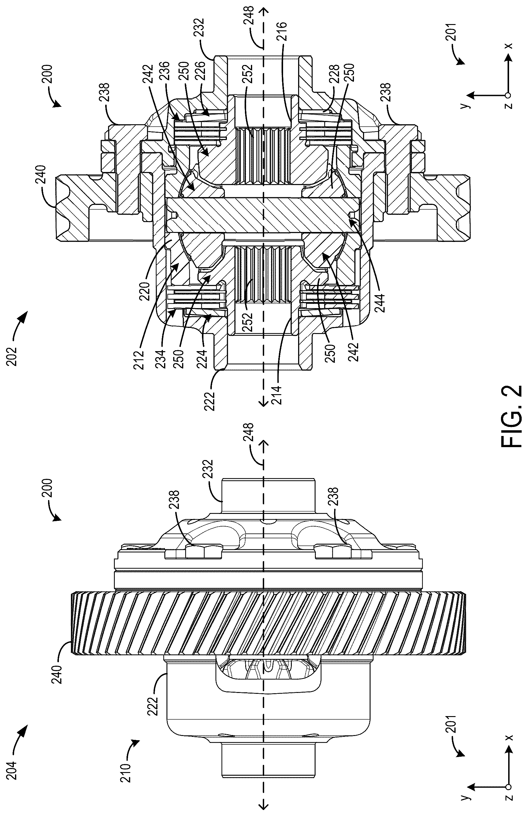 Patent US12618458 Figure 2 – Limited slip differential unit