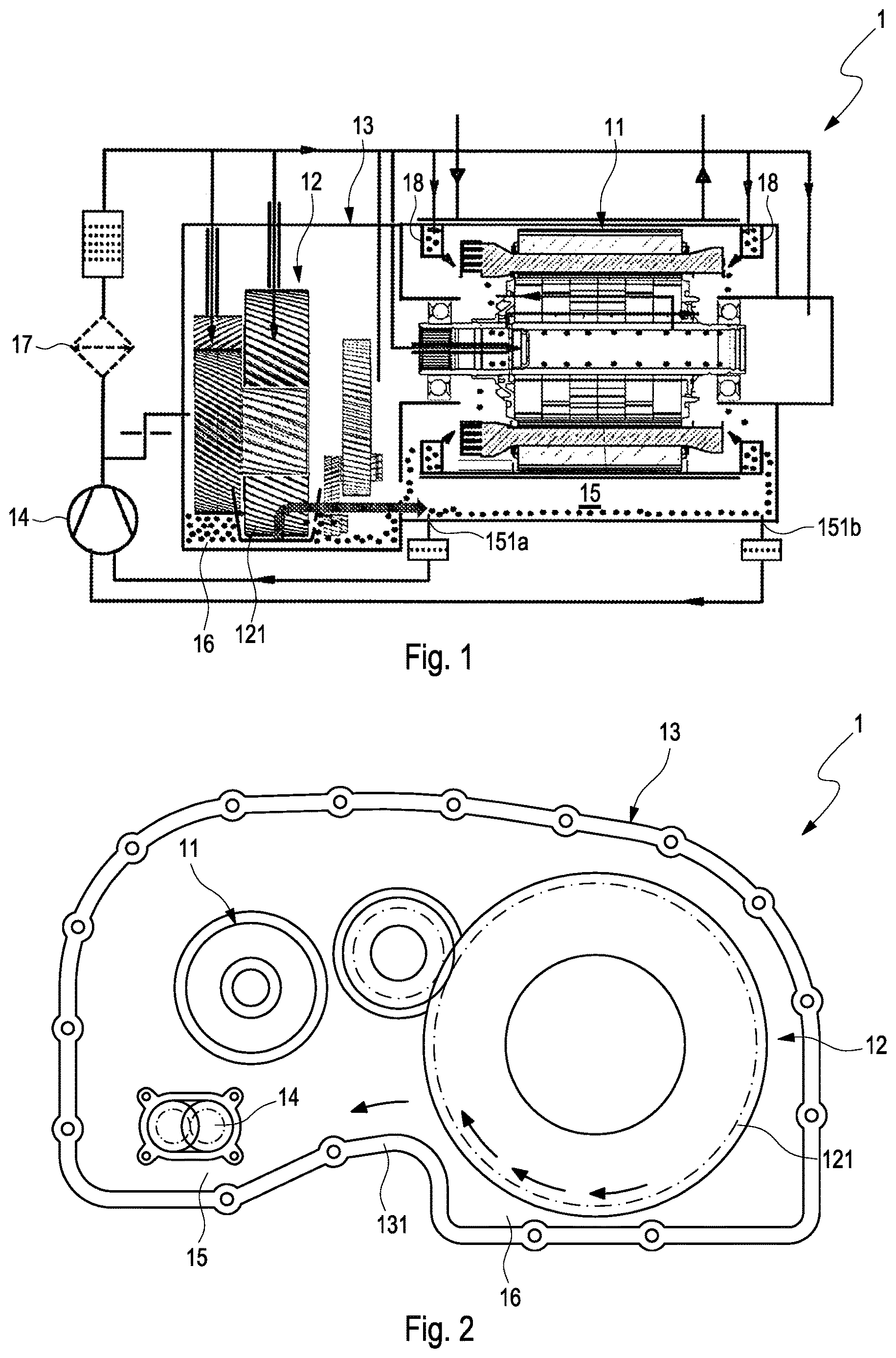 Patent US12618463 Figure 1 – Motor unit having a lubricant circuit