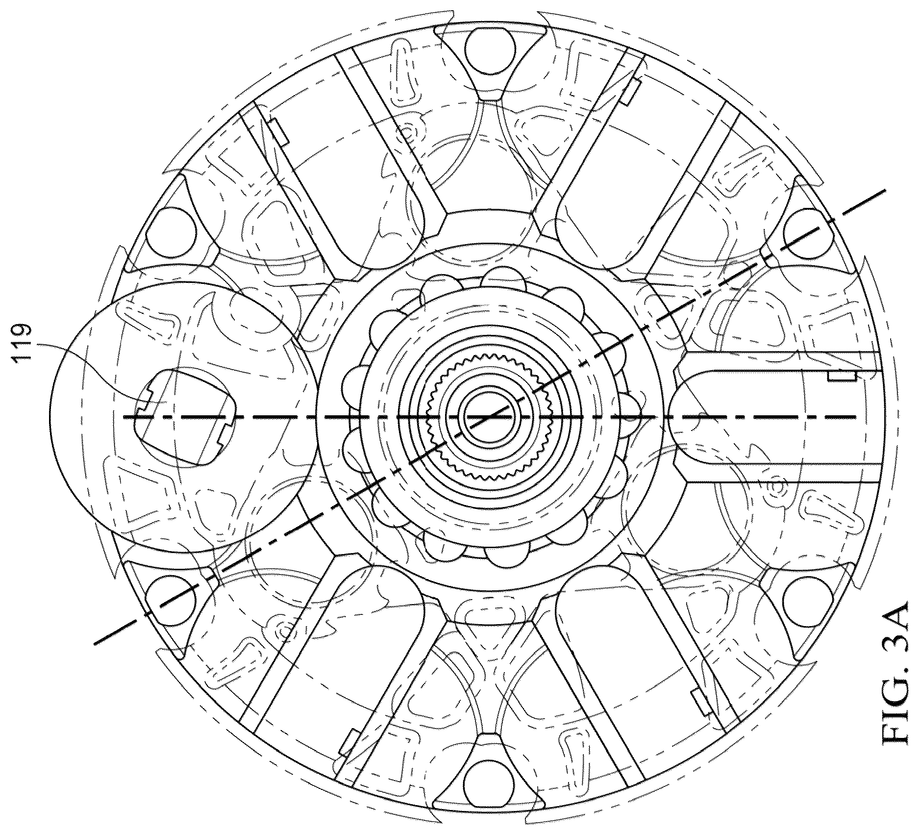 Patent US12618464 Figure 4 – Hardened slot walls in a skew shifting continuous variable planetary system
