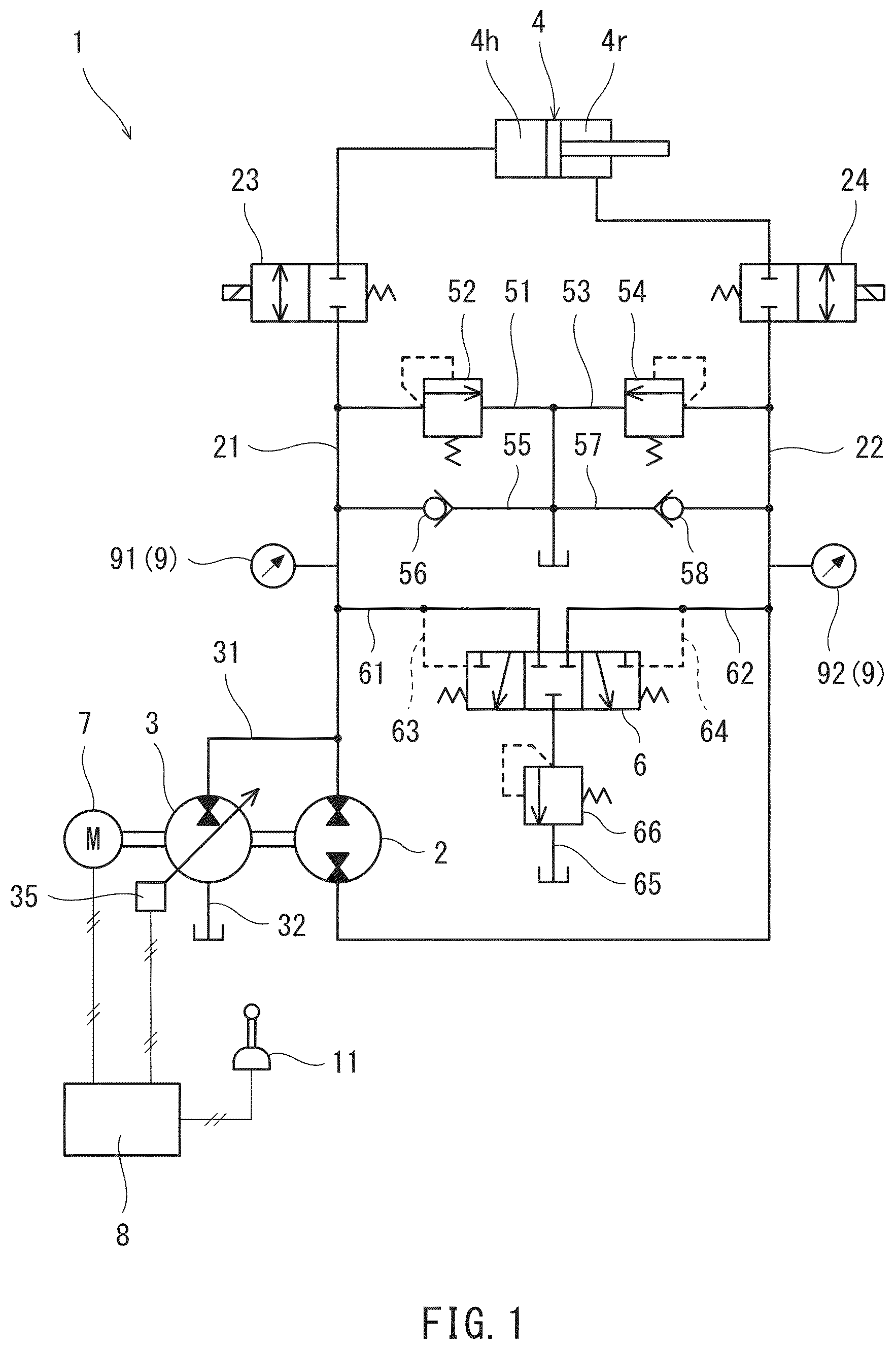 Patent US12618467 Figure 1 – Hydraulic system