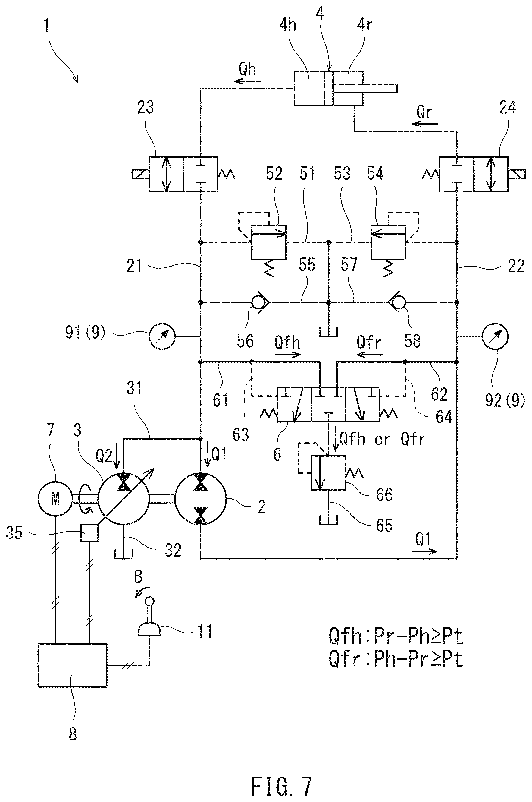 Patent US12618467 Figure 7 – Hydraulic system