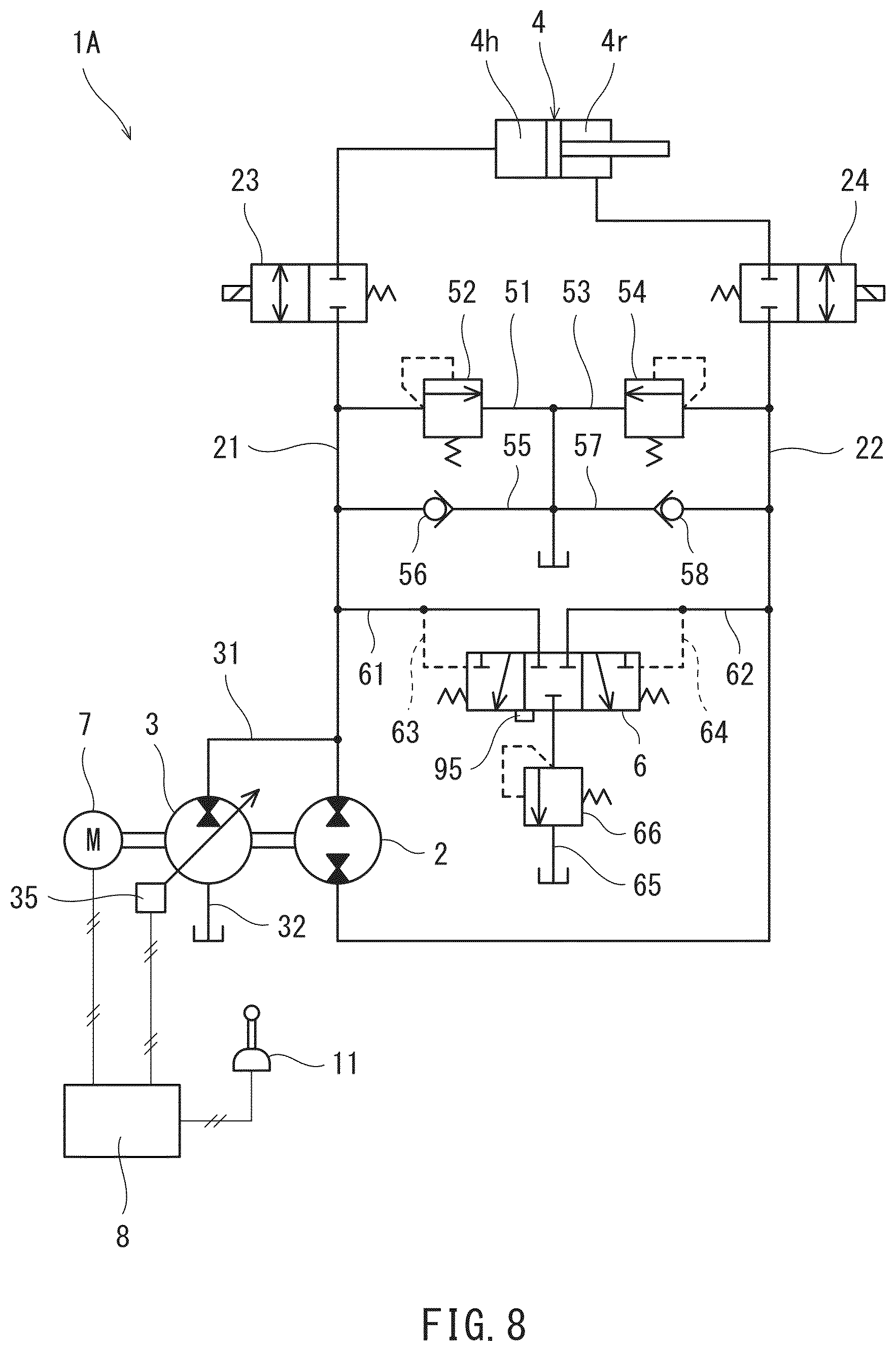 Patent US12618467 Figure 8 – Hydraulic system