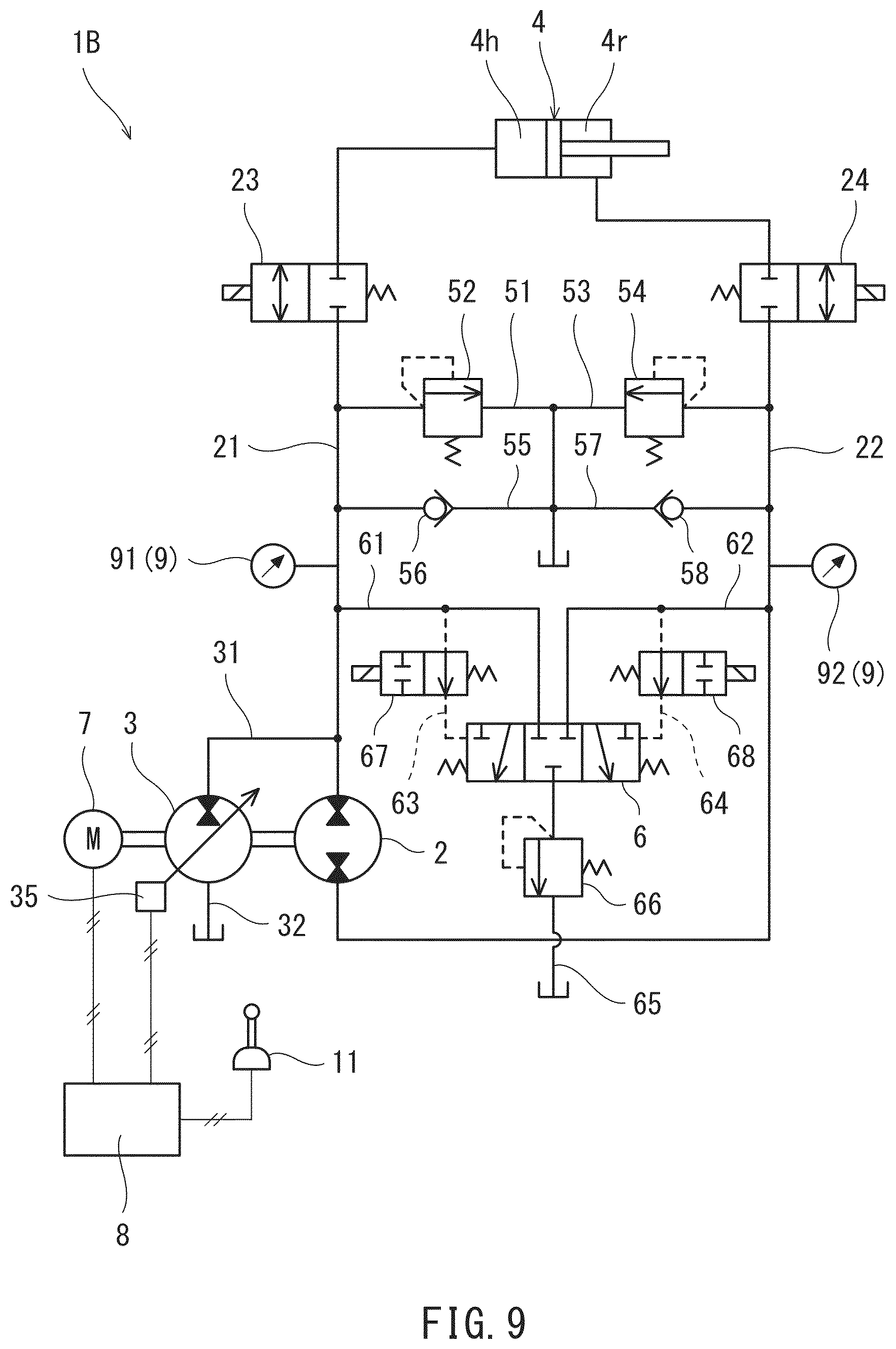 Patent US12618467 Figure 9 – Hydraulic system