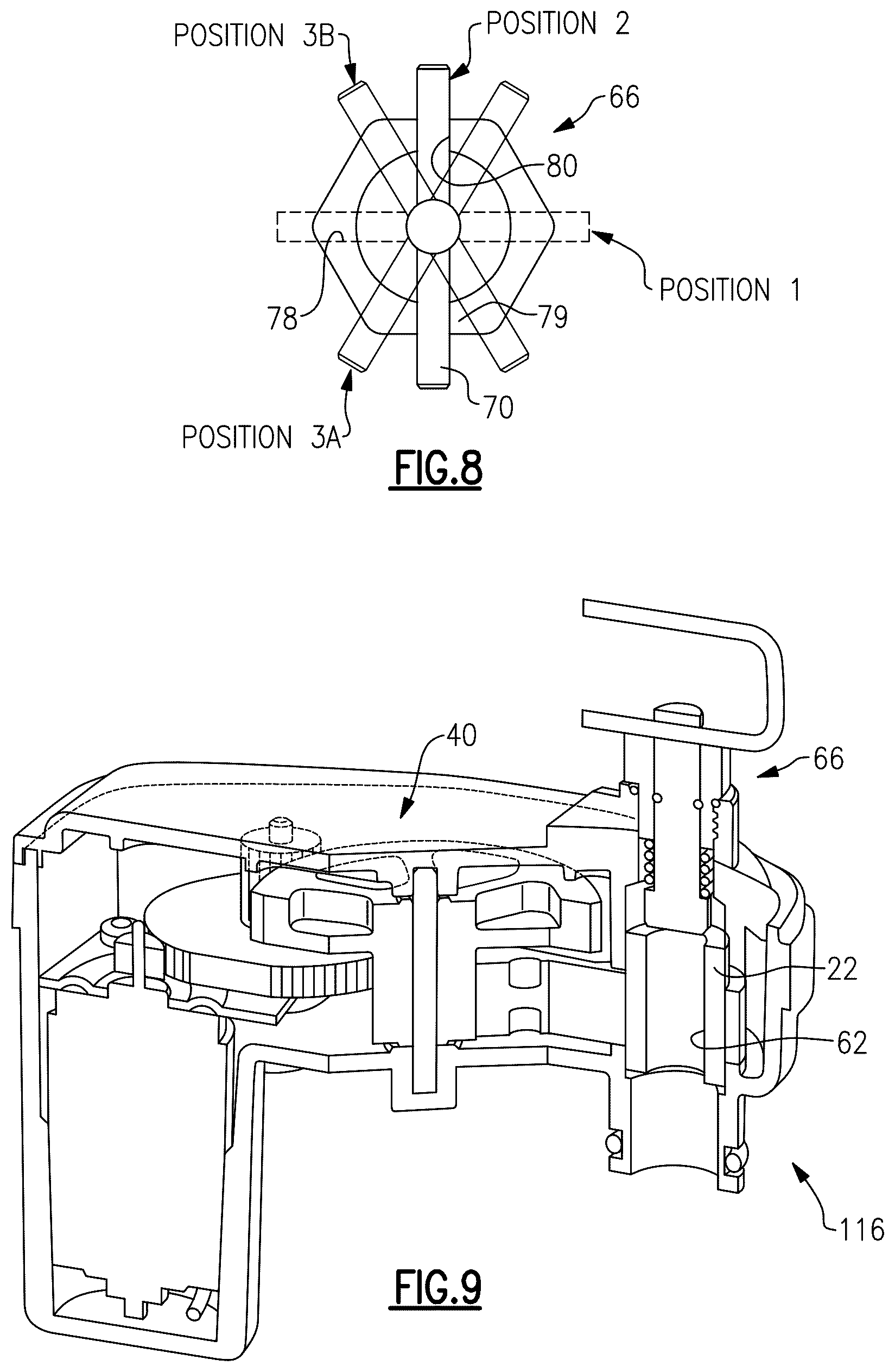 Patent US12618469 Figure 5 – Park lock actuator with manual release and shipping position