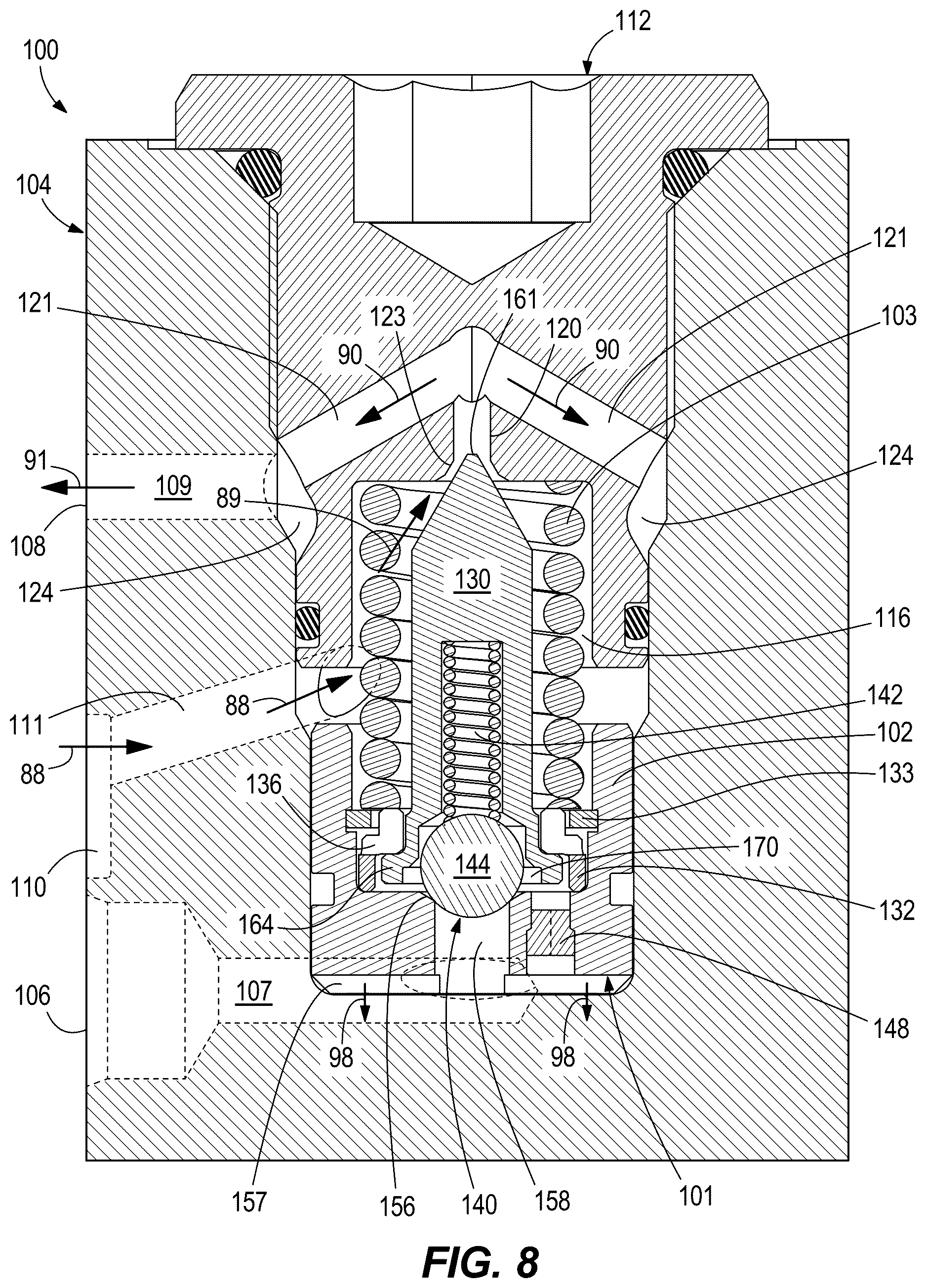 Patent US12618485 Figure 8 – Valves for controlling flow of pressurized fluid to a tool