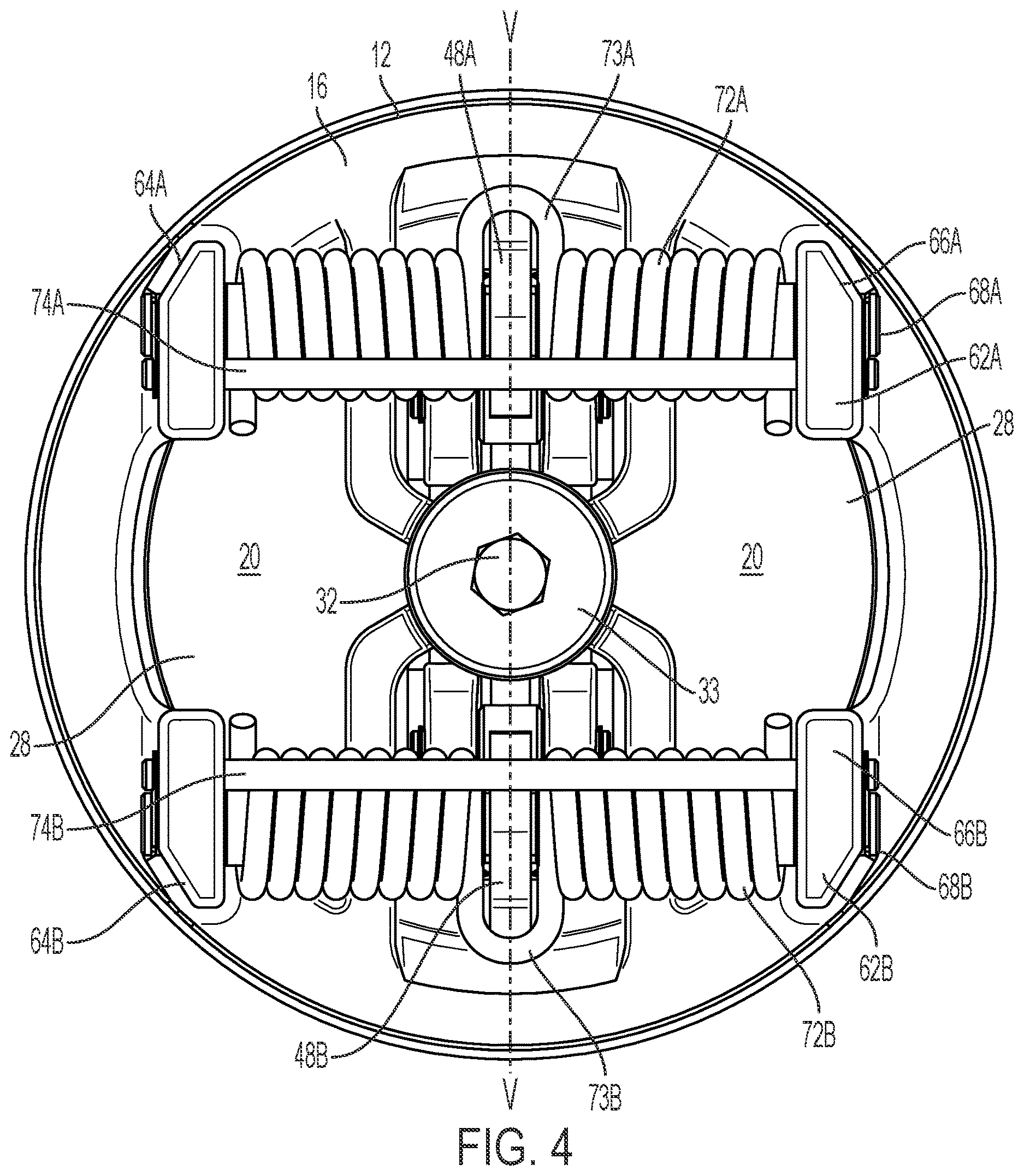 Patent US12618486 Figure 4 – Cam-arm poppet valve