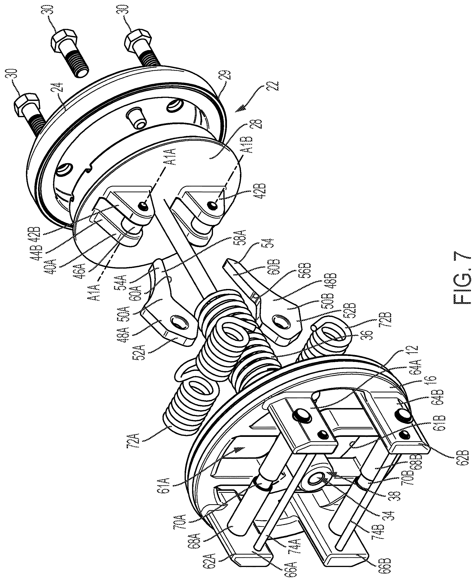 Patent US12618486 Figure 7 – Cam-arm poppet valve