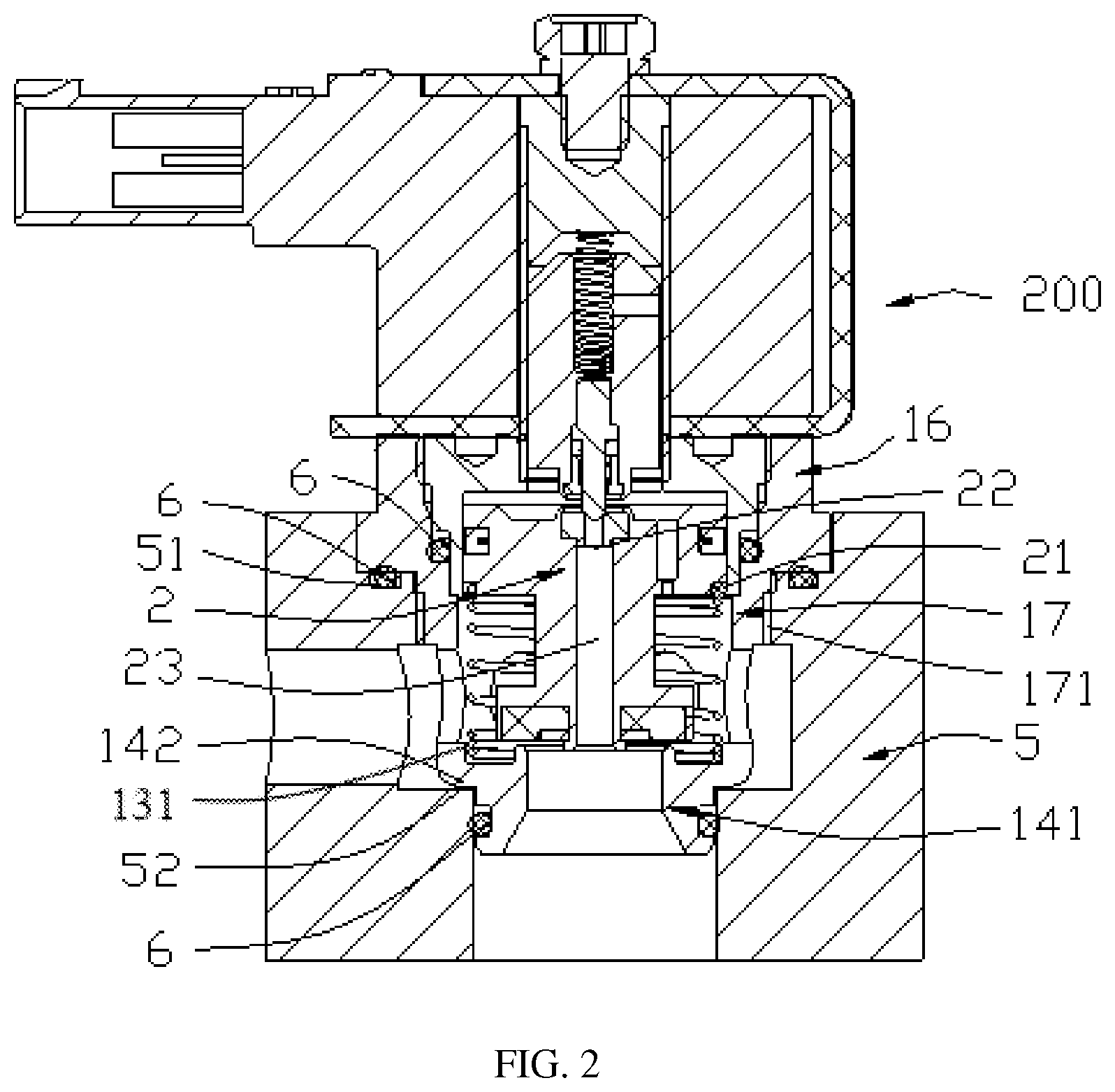 Patent US12618488 Figure 2 – Electromagnetic valve and electromagnetic valve assembly