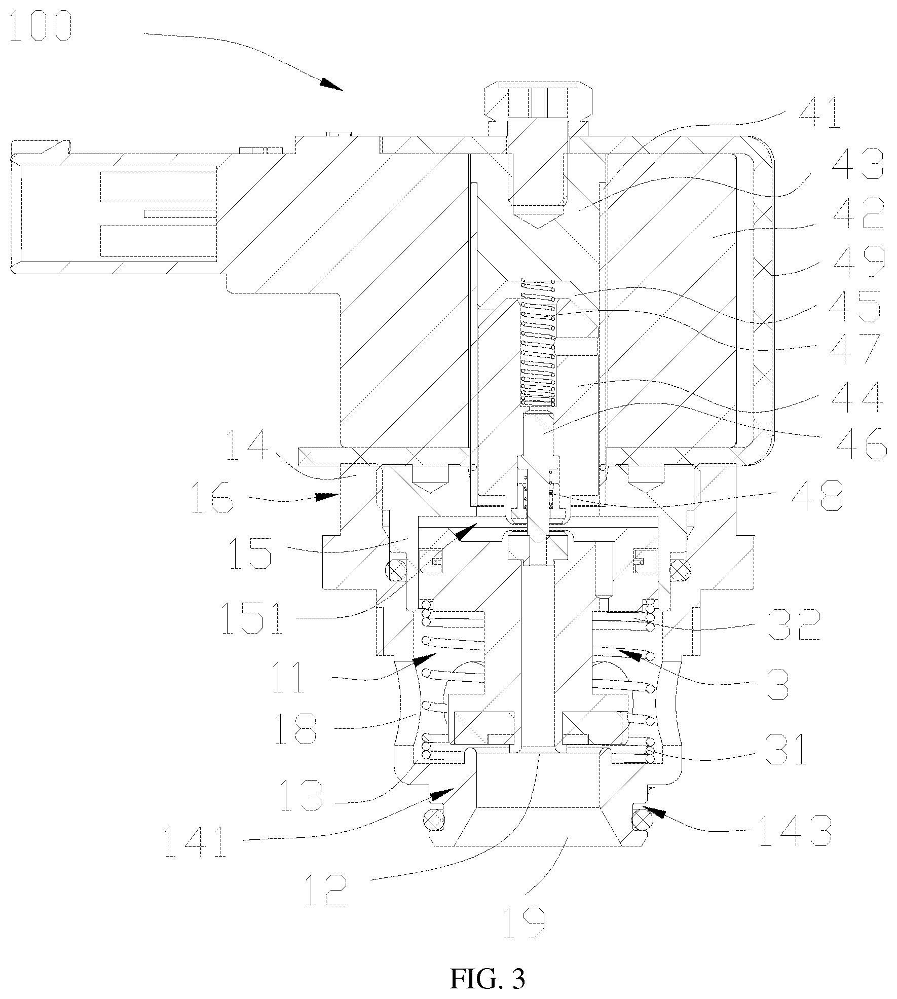 Patent US12618488 Figure 3 – Electromagnetic valve and electromagnetic valve assembly