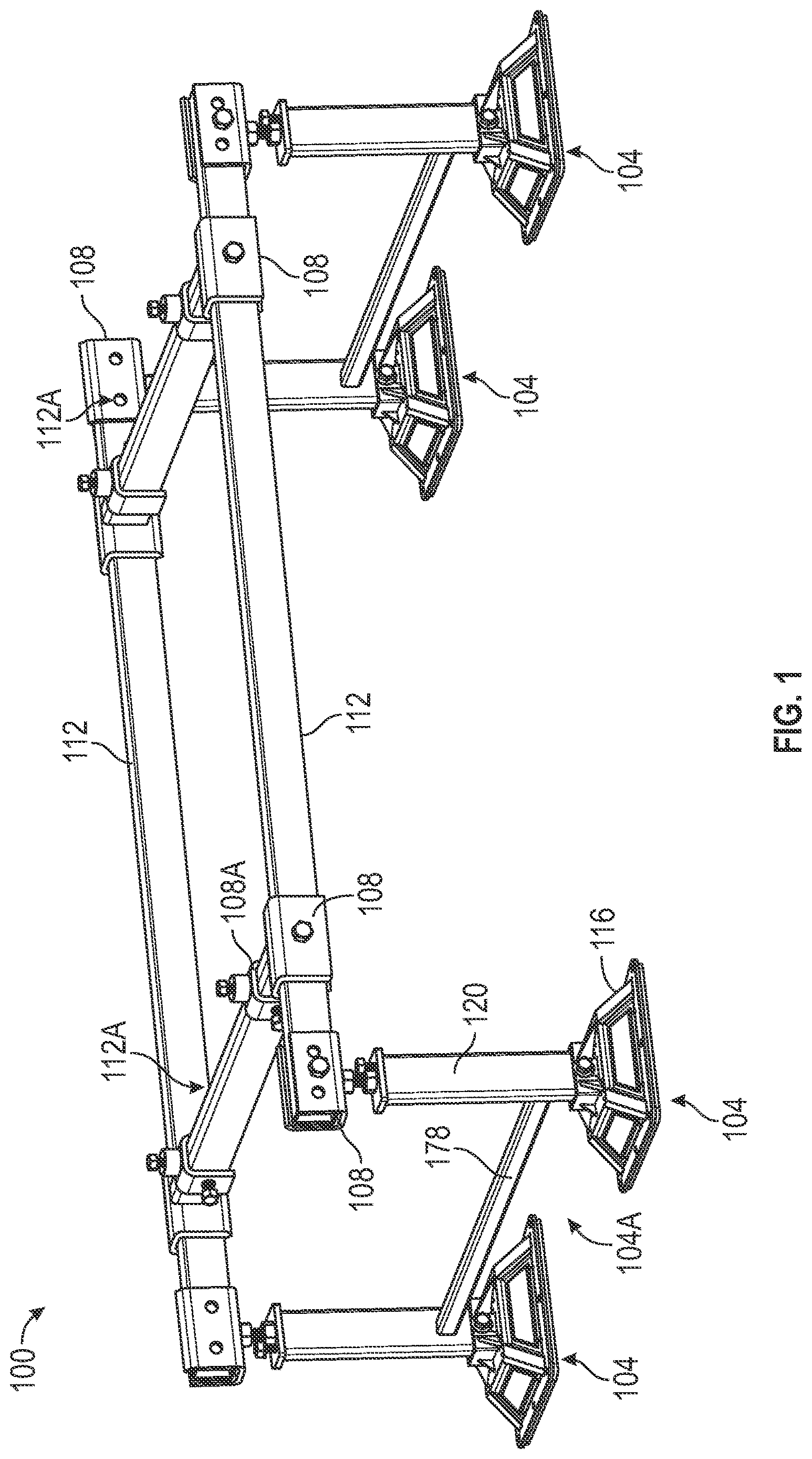 Patent US12618493 Figure 1 – Modular support system and clamp