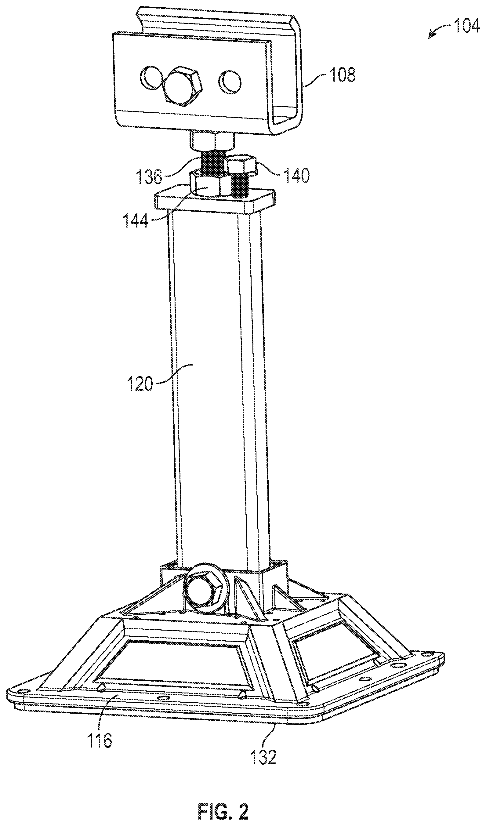 Patent US12618493 Figure 2 – Modular support system and clamp