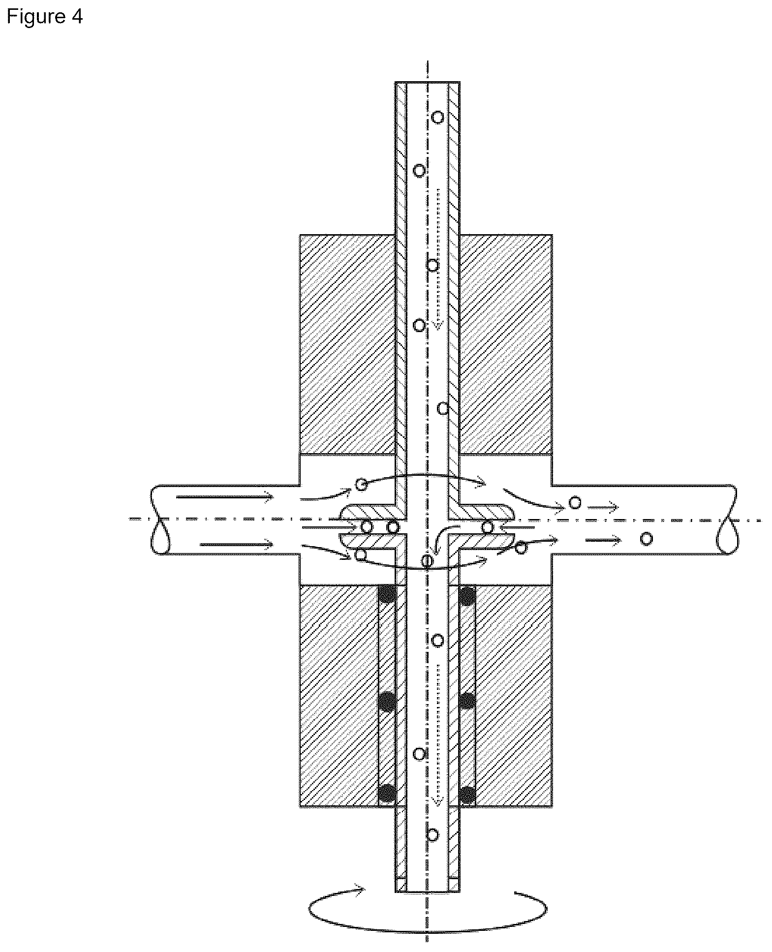 Patent US12618497 Figure 4 – Powder rotary feedthrough having a purge chamber