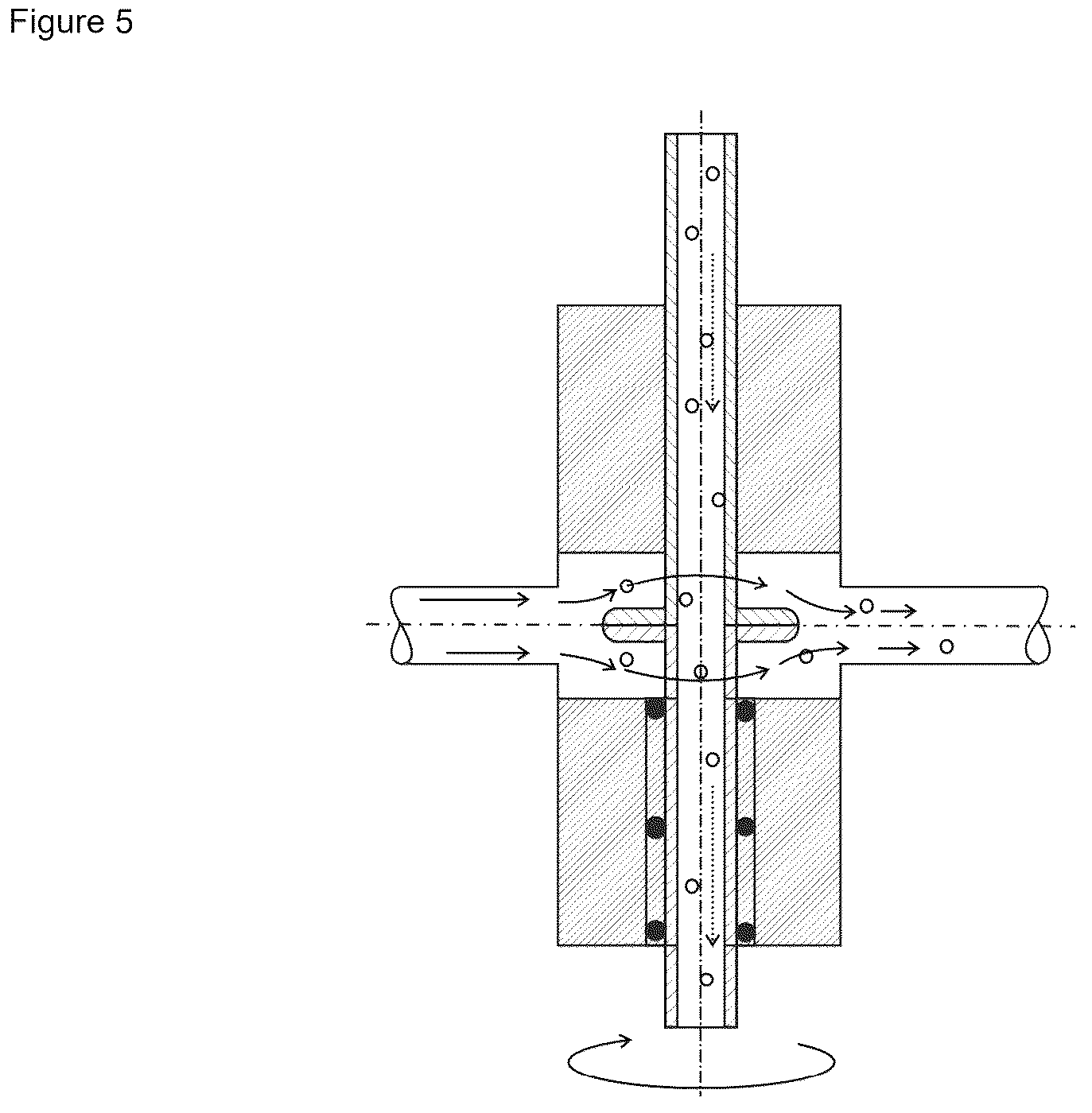 Patent US12618497 Figure 5 – Powder rotary feedthrough having a purge chamber