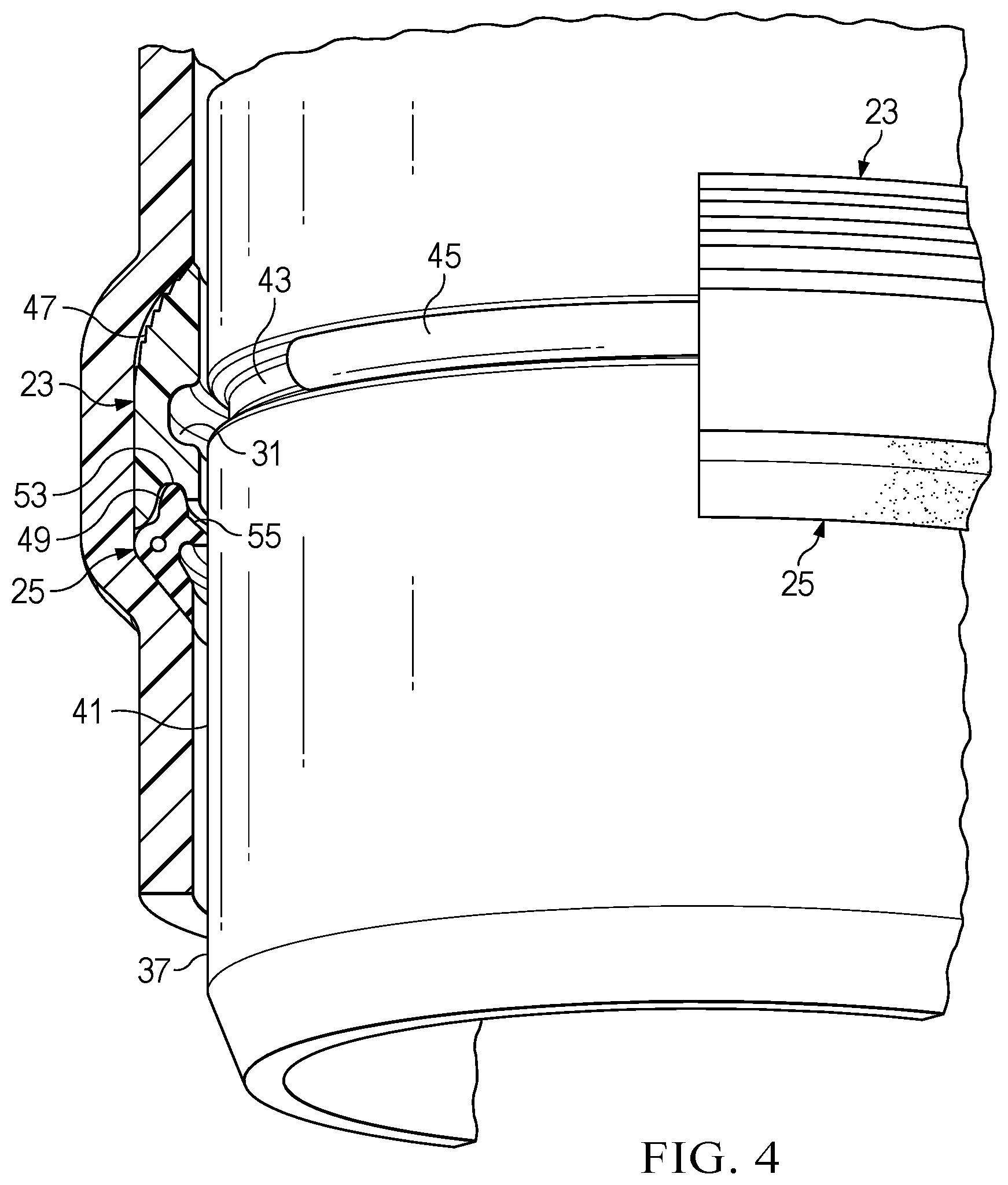 Patent US12618501 Figure 4 – Spline lock restrained pipe joining system for plastic pipe