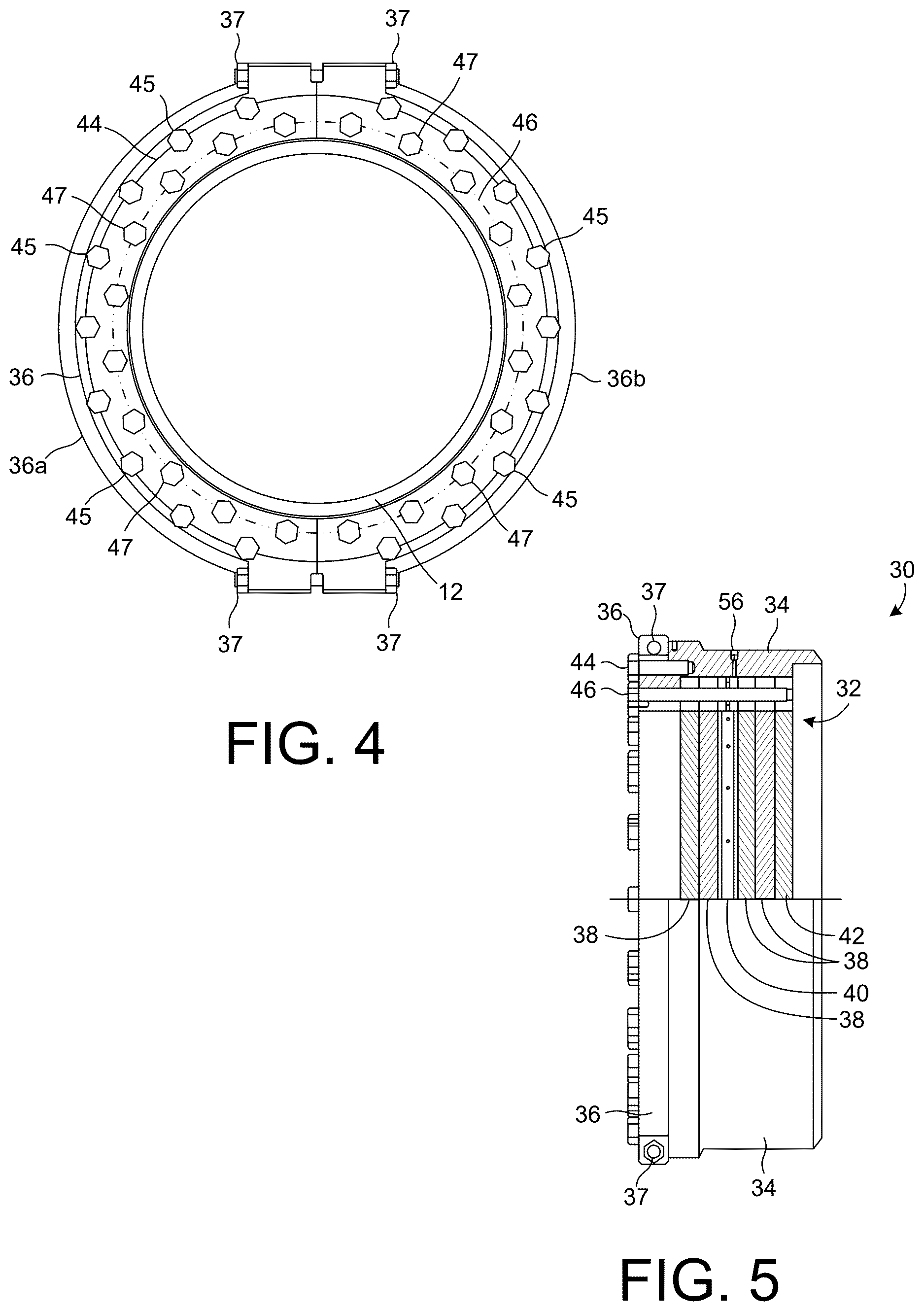 Patent US12618504 Figure 4 – Connector for subsea pipelines and risers, and repair of a pipeline or riser utilizing the connector