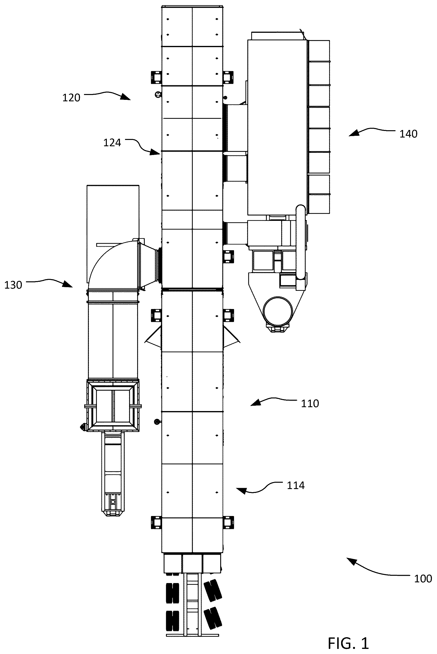 Patent US12618506 Figure 1 – Mobile electric power generation trailer system and methods