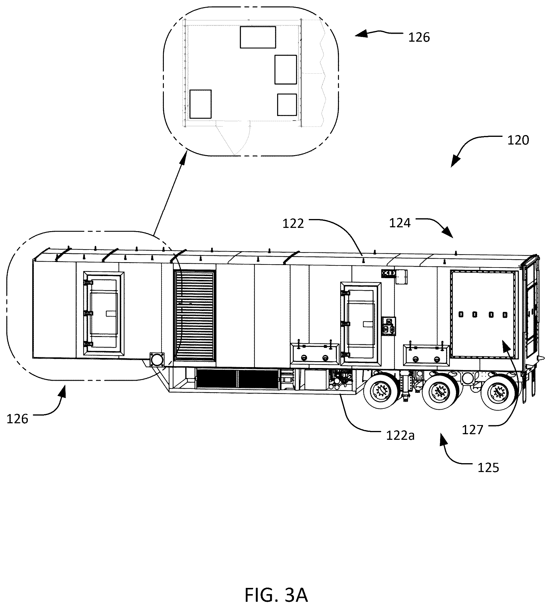 Patent US12618506 Figure 4 – Mobile electric power generation trailer system and methods