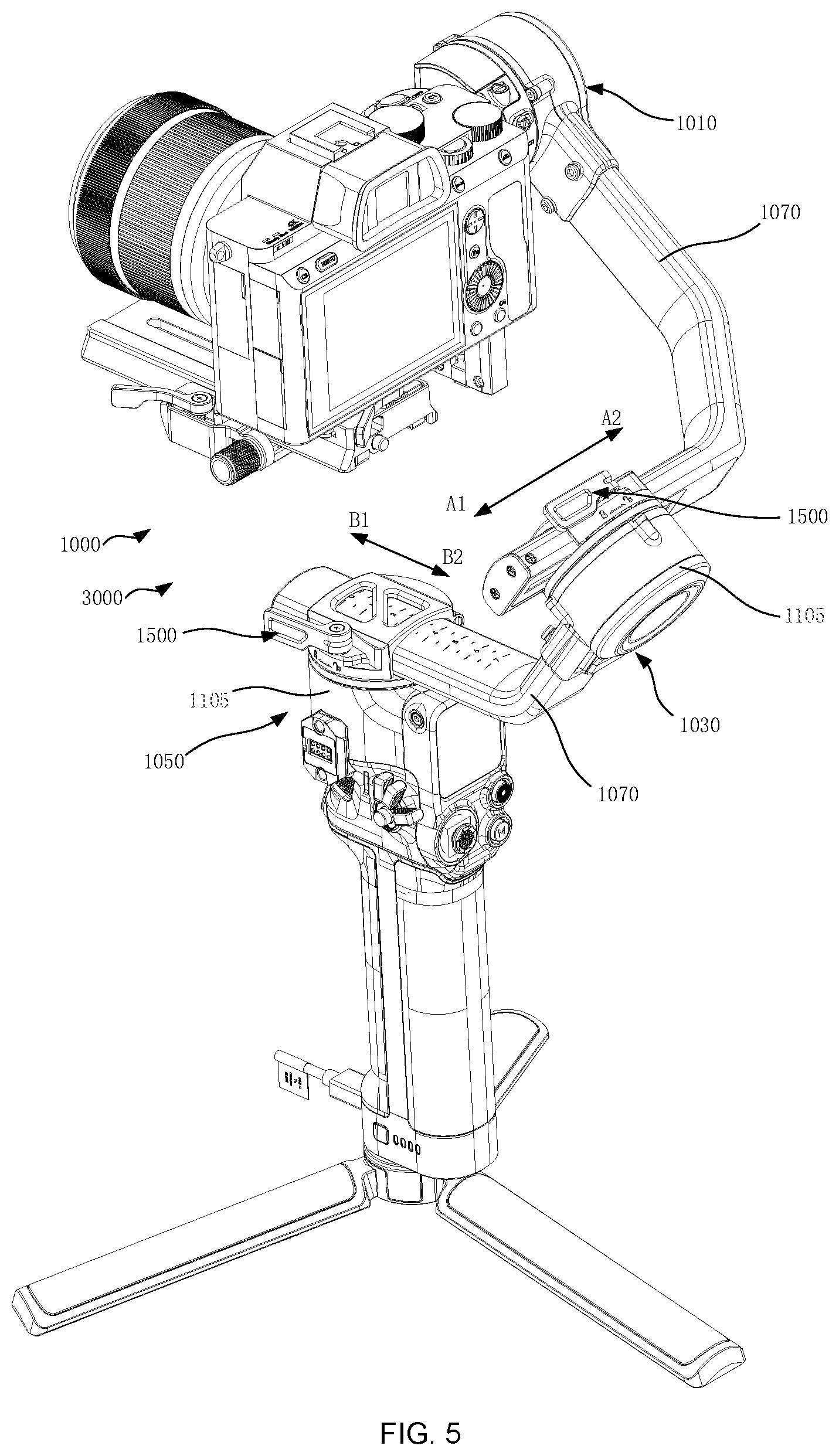 Patent US12618508 Figure 5 – Gimbal, leveling method and control method thereof, leveling motor and gimbal assembly