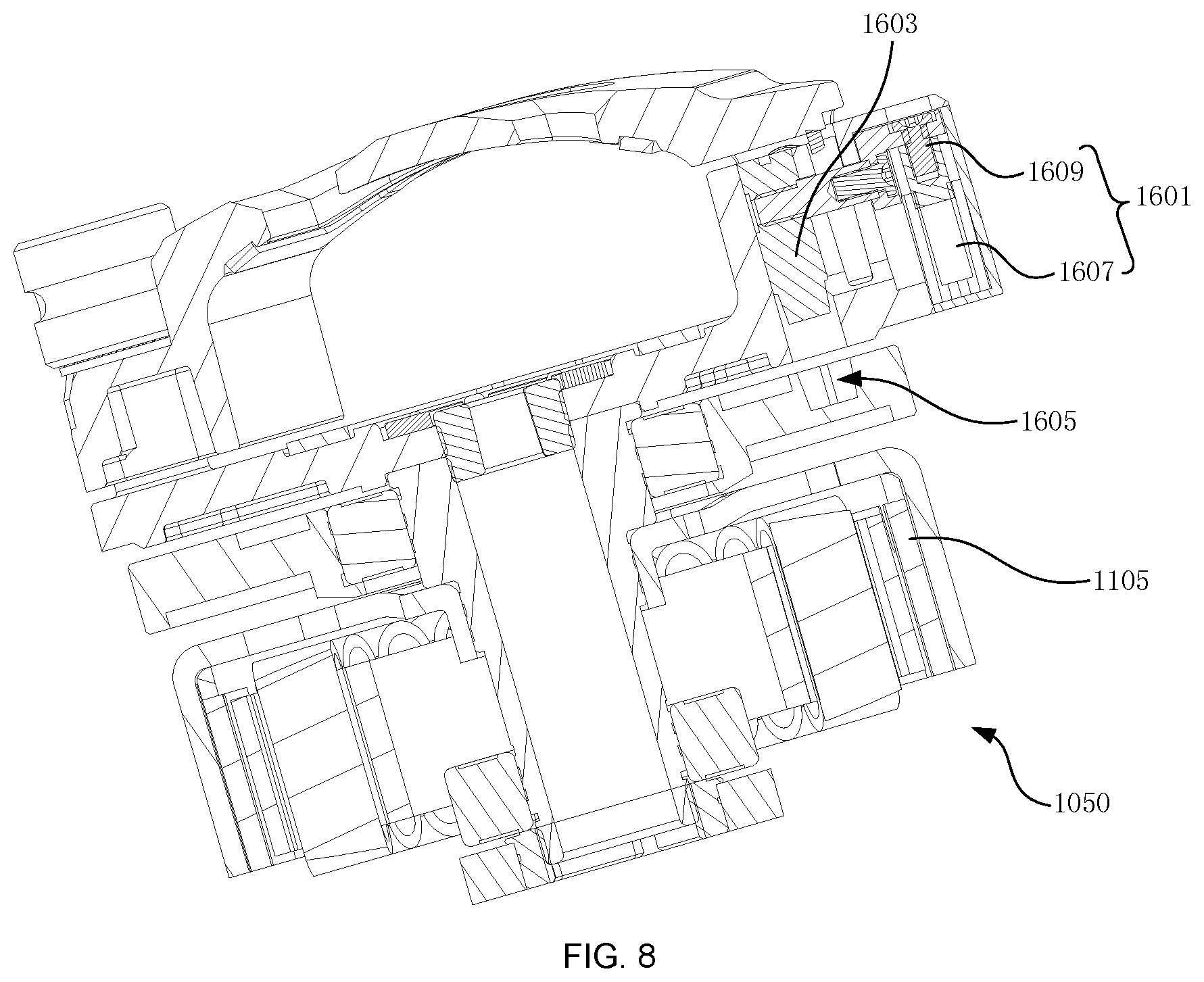 Patent US12618508 Figure 8 – Gimbal, leveling method and control method thereof, leveling motor and gimbal assembly