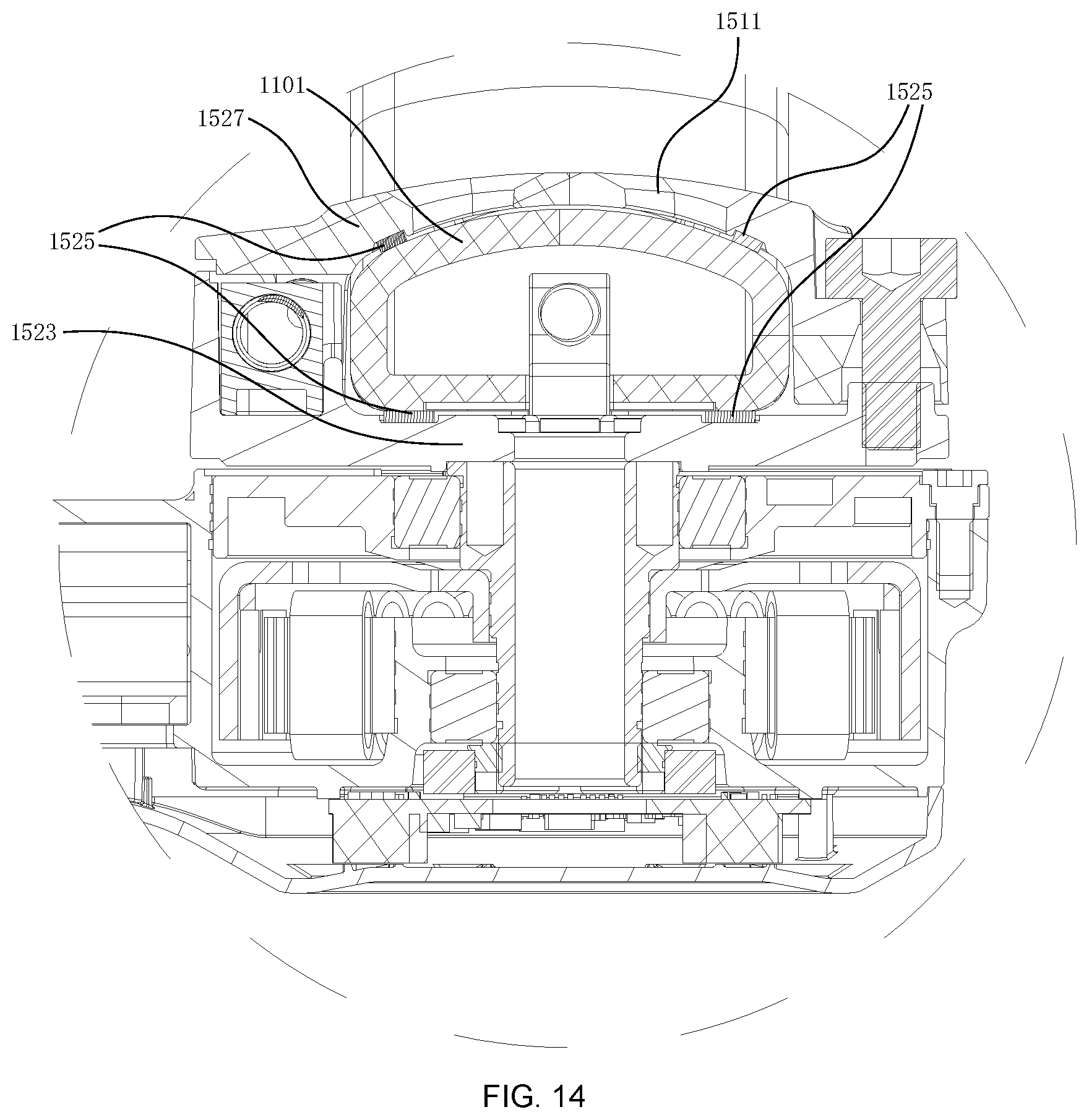 Patent US12618508 Figure 14 – Gimbal, leveling method and control method thereof, leveling motor and gimbal assembly