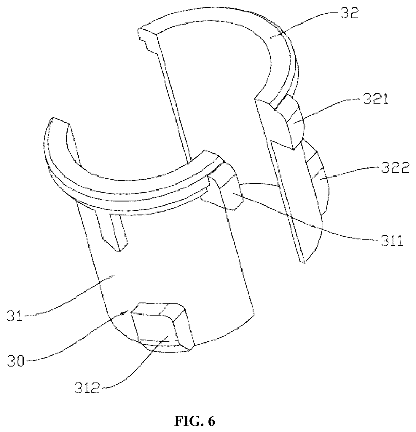 Patent US12618509 Figure 6 – Telescopic support foot and support frame