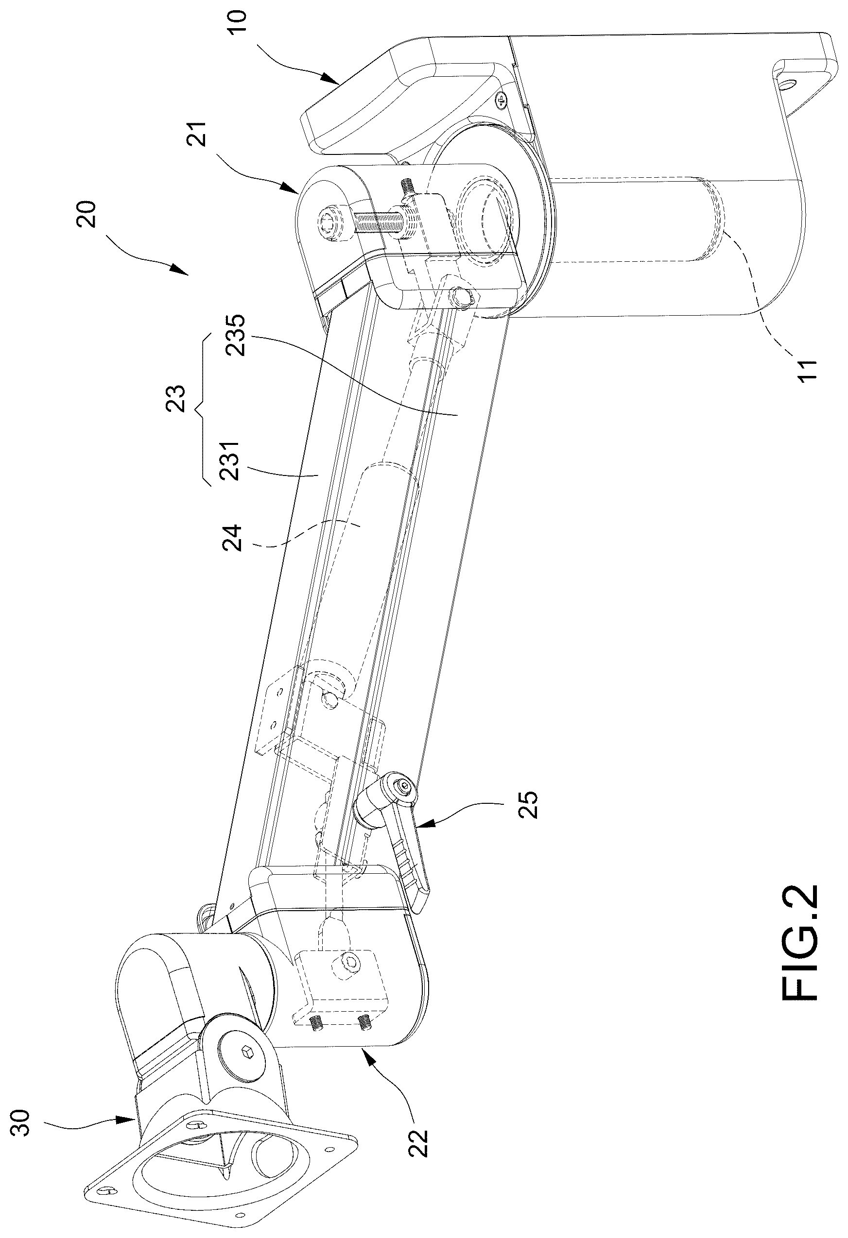 Patent US12618511 Figure 2 – Support frame structure with locking mechanism