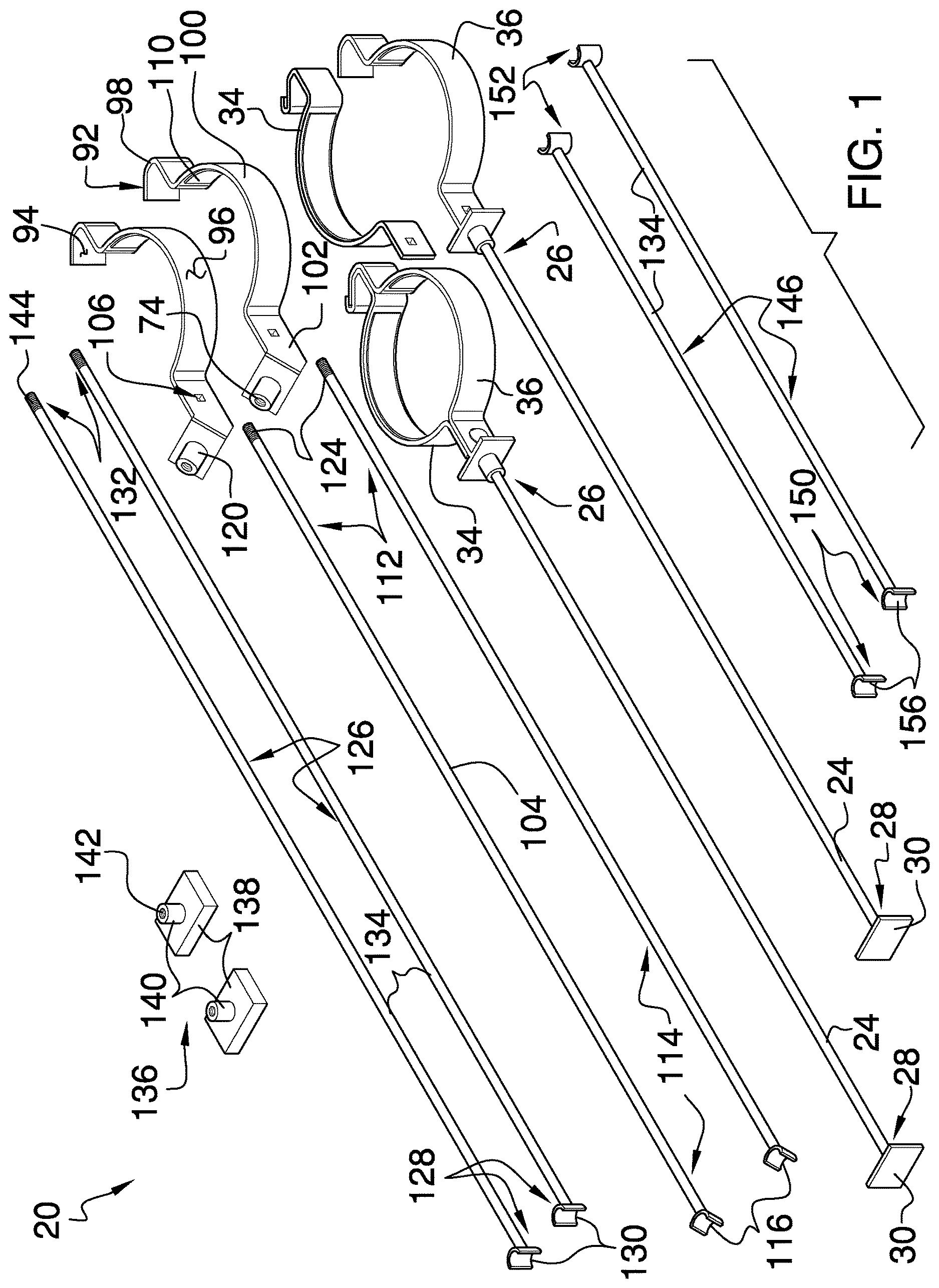 Patent US12618512 — Fence mounted shelving device — Figure 1