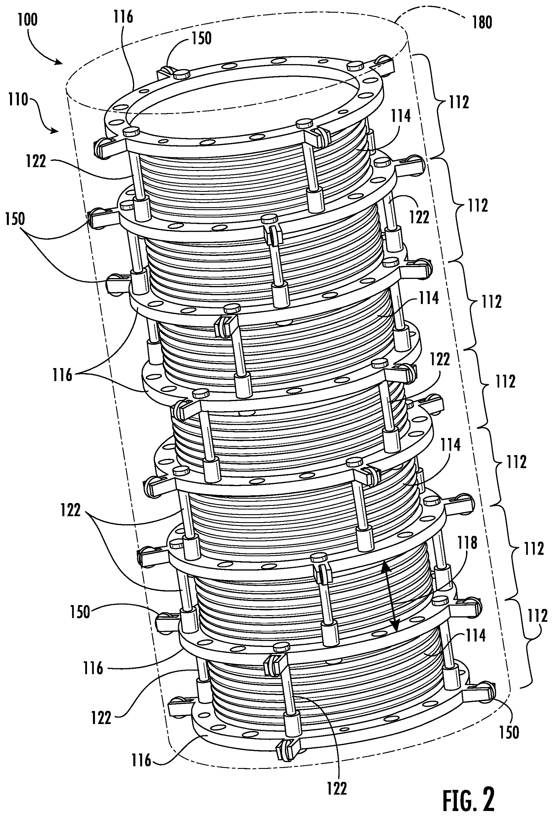 Patent US12618514 Figure 2 – Variable volume vessel with over-travel protection and/or anti-binding features