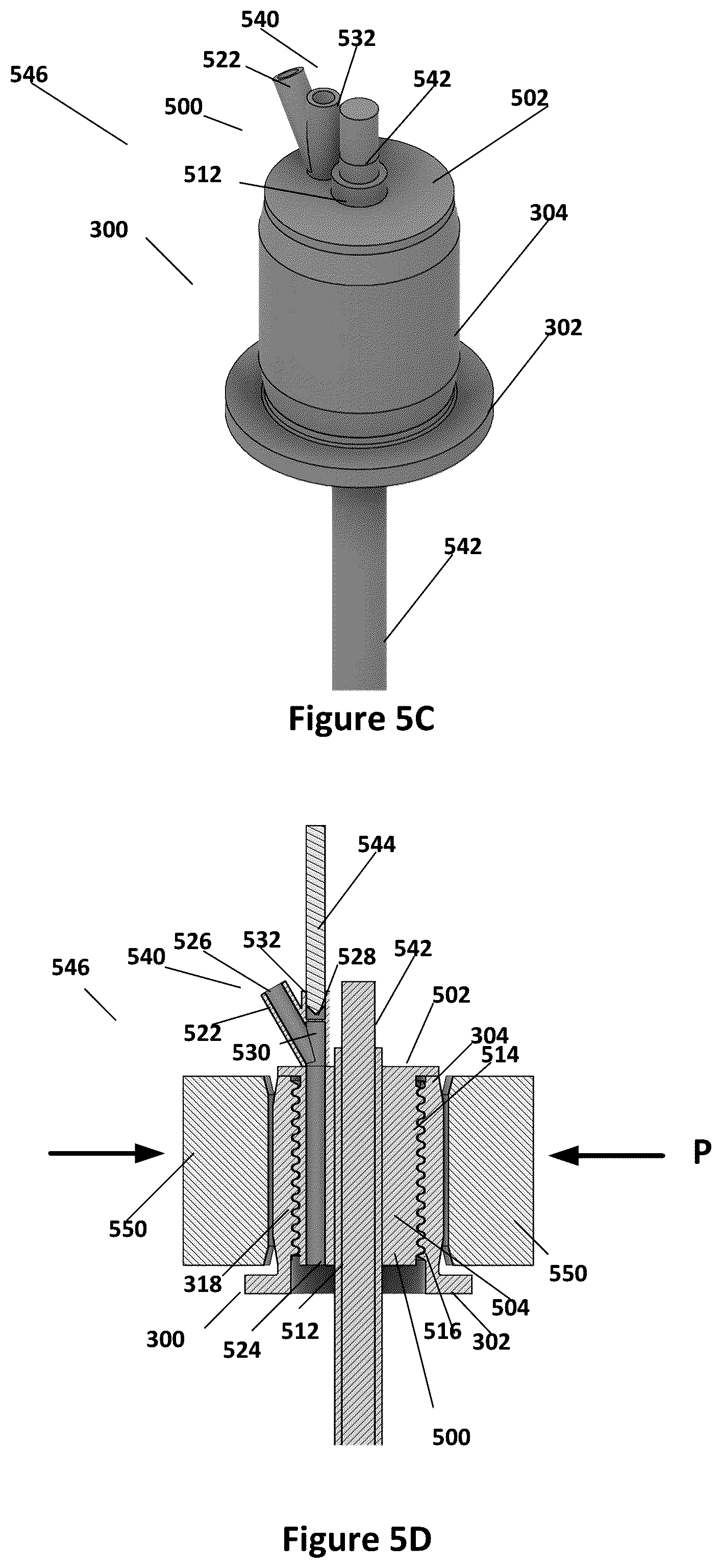 Patent US12618522 Figure 5 – Feedthrough for a pressure vessel