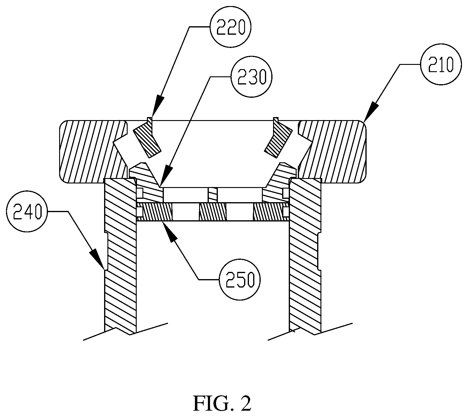 Patent US12618527 Figure 2 – Pressure vessel incorporating rapid, toolless assembly and disassembly
