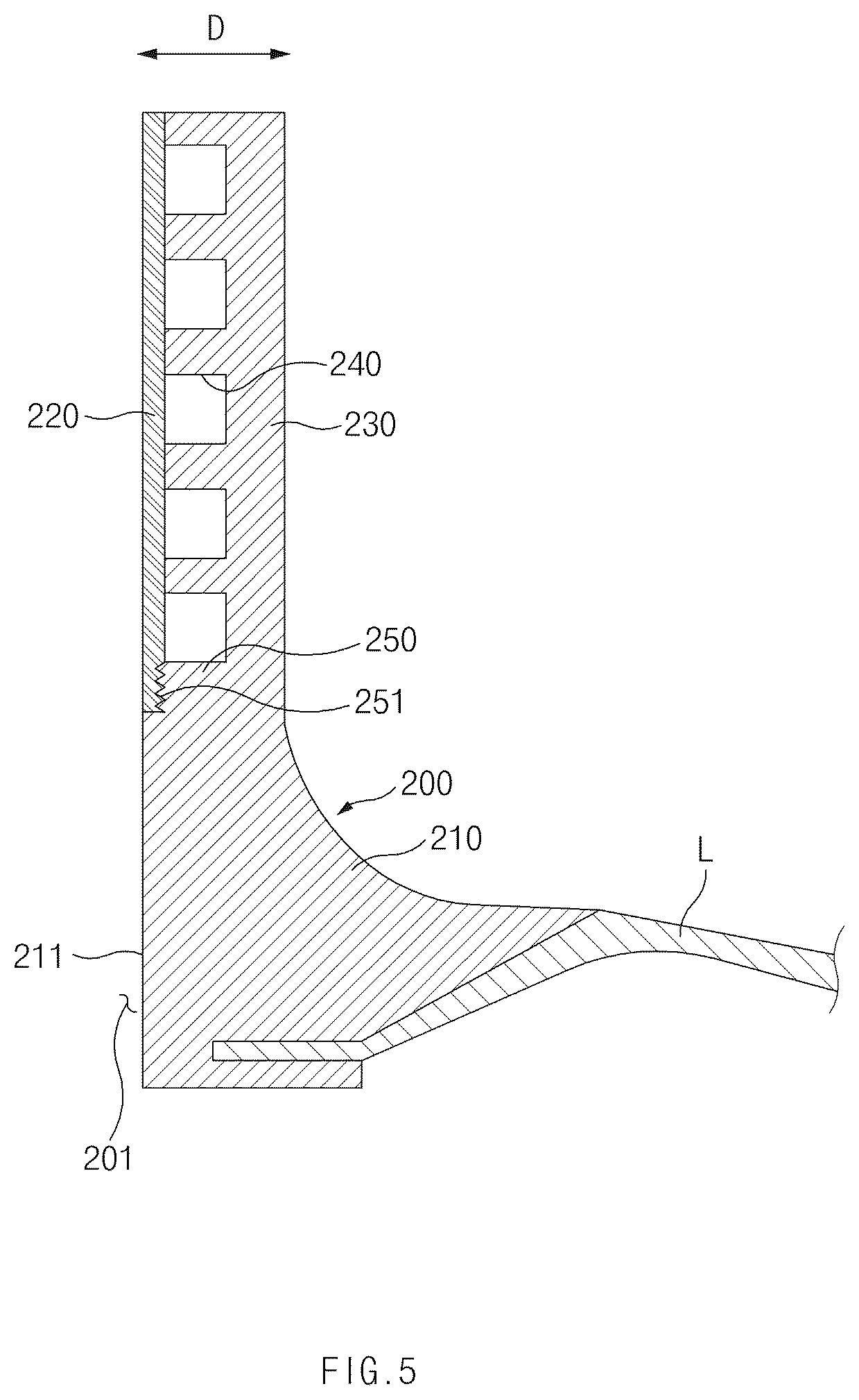 Patent US12618529 Figure 5 – Nozzle for pressure vessel and pressure vessel including the same