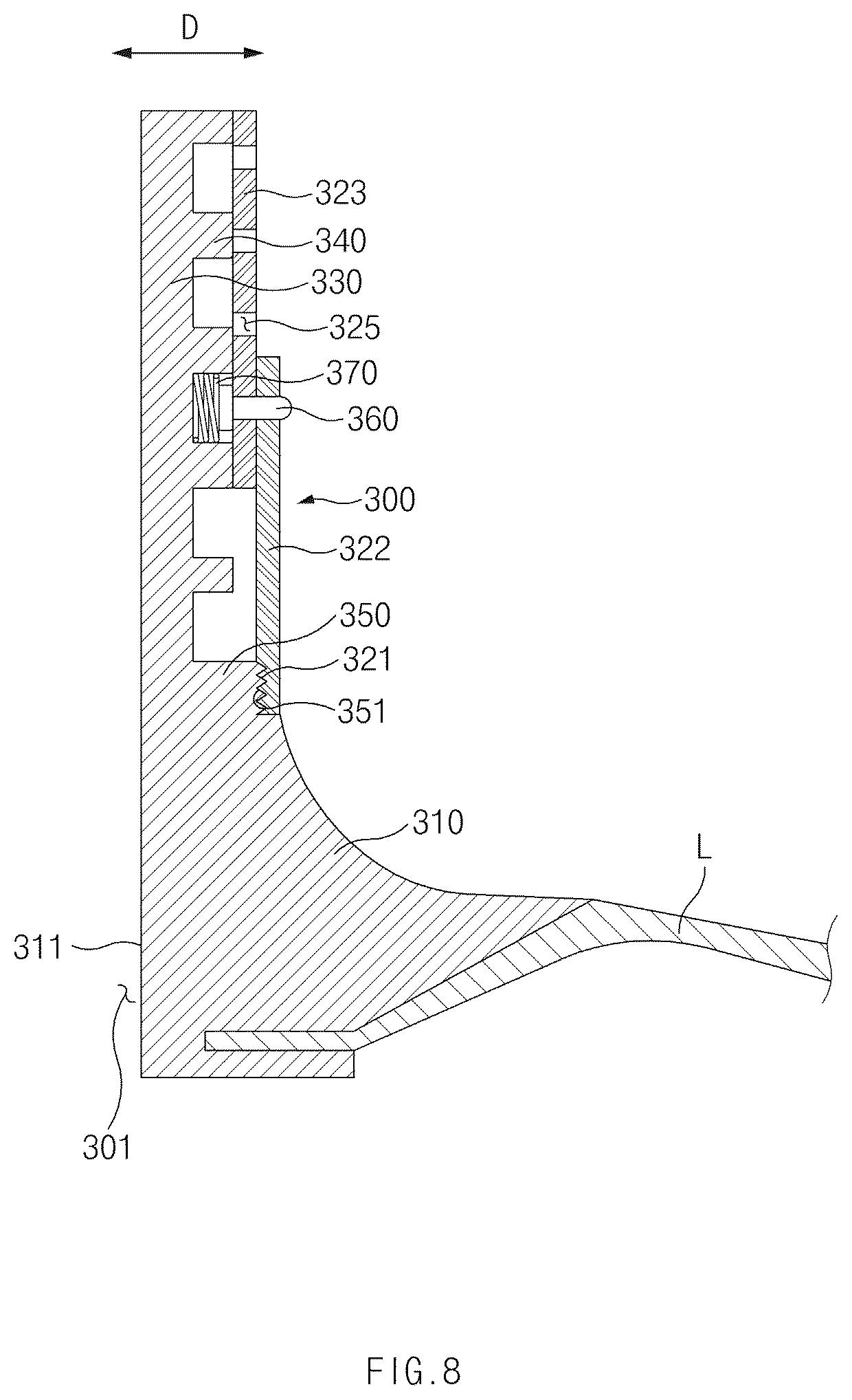 Patent US12618529 Figure 8 – Nozzle for pressure vessel and pressure vessel including the same
