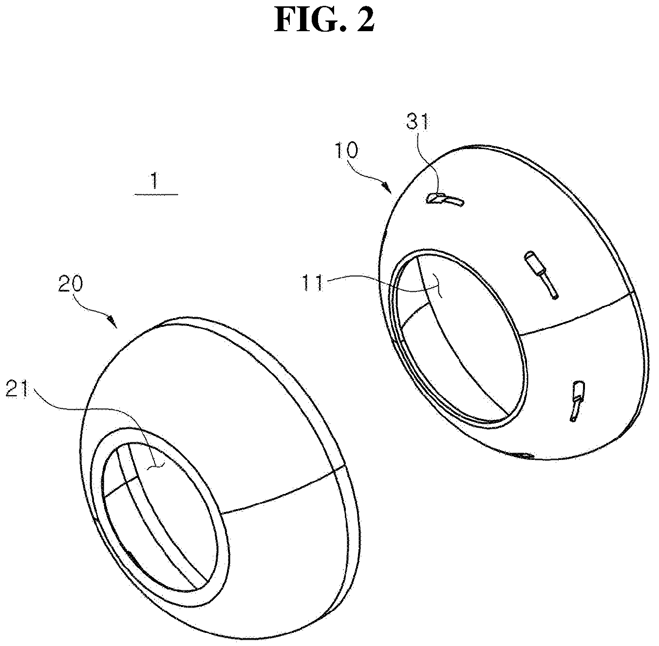 Patent US12618532 Figure 2 – Protective cover for shoulder part of pressure vessel