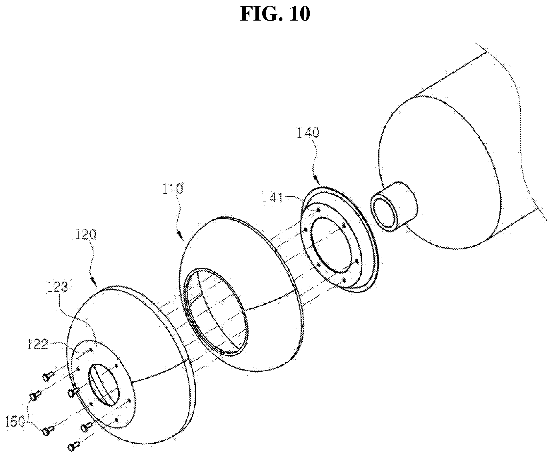 Patent US12618532 Figure 10 – Protective cover for shoulder part of pressure vessel