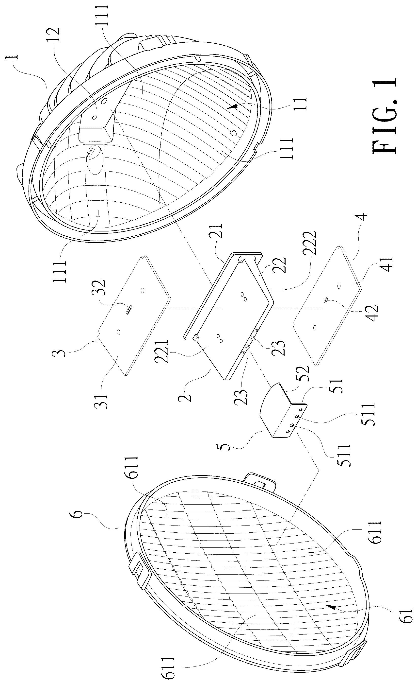 Patent US12618535 Figure 1 – Vintage car headlight with LED light source