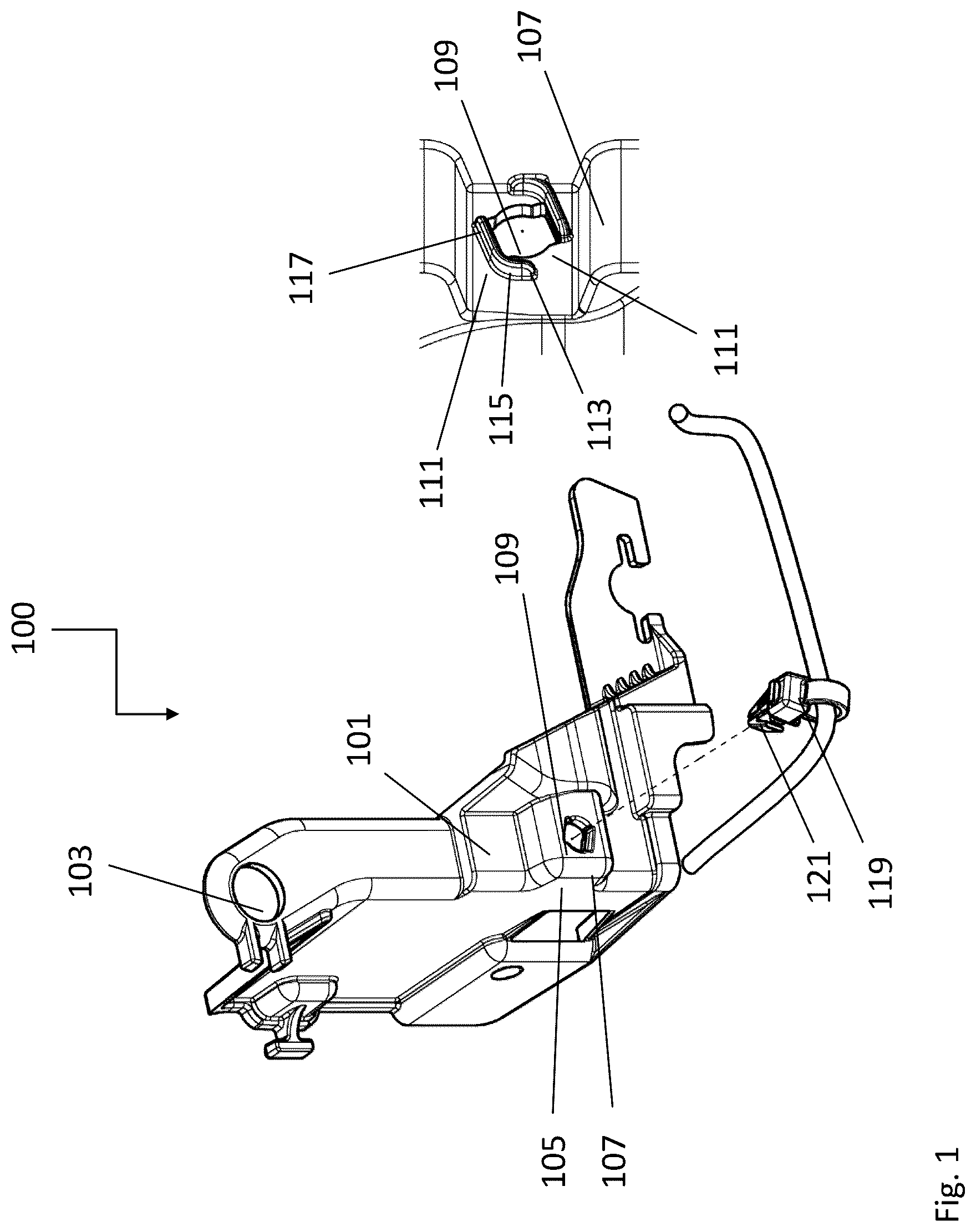 Patent US12618536 Figure 1 – Housing module for a lighting element