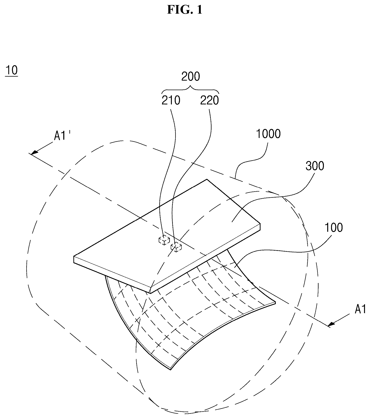 Patent US12618538 Figure 1 – Lighting apparatus and mobile vehicle comprising lighting apparatus