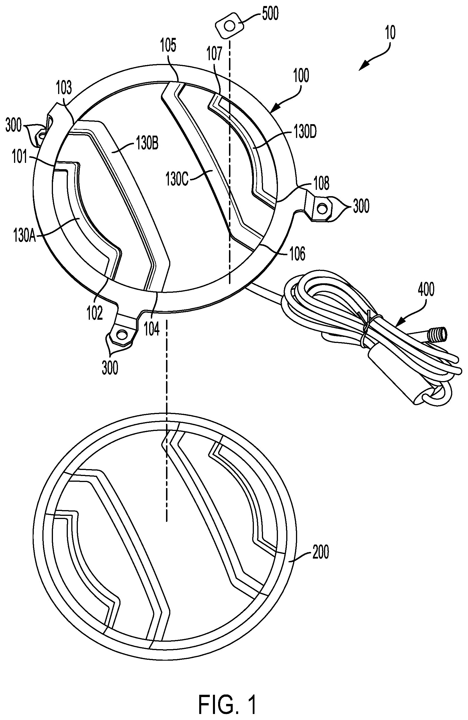 Patent US12618541 Figure 1 – Apparatus for defrosting a vehicle light