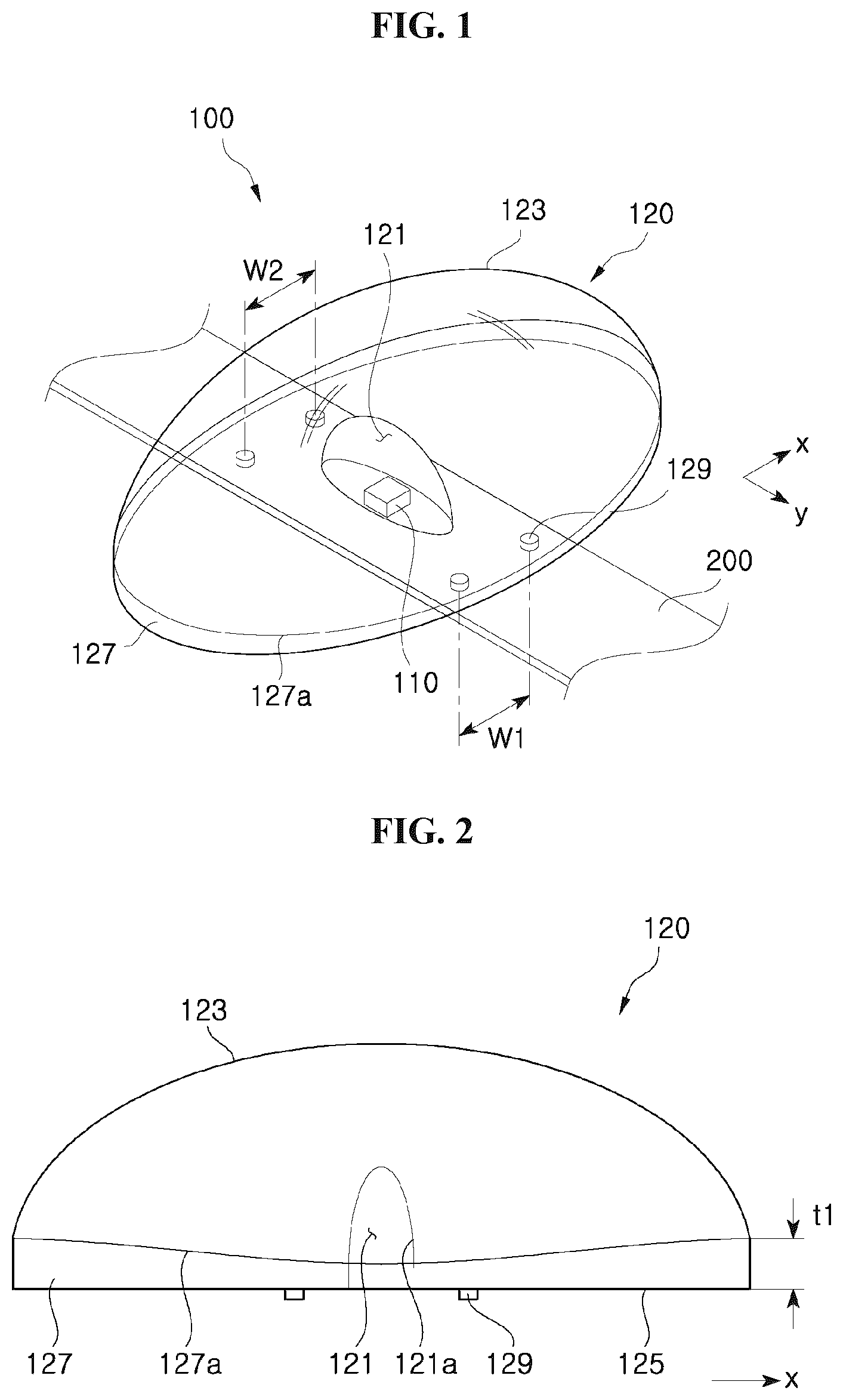 Patent US12618542 Figure 1 – Display device, backlight unit, light emitting module and lens