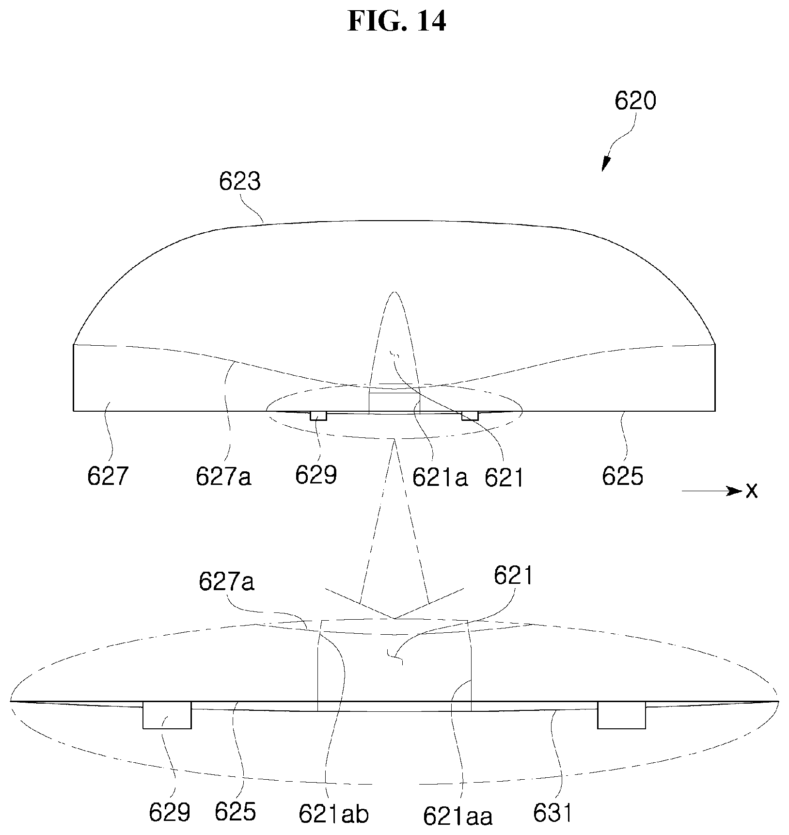Patent US12618542 Figure 9 – Display device, backlight unit, light emitting module and lens