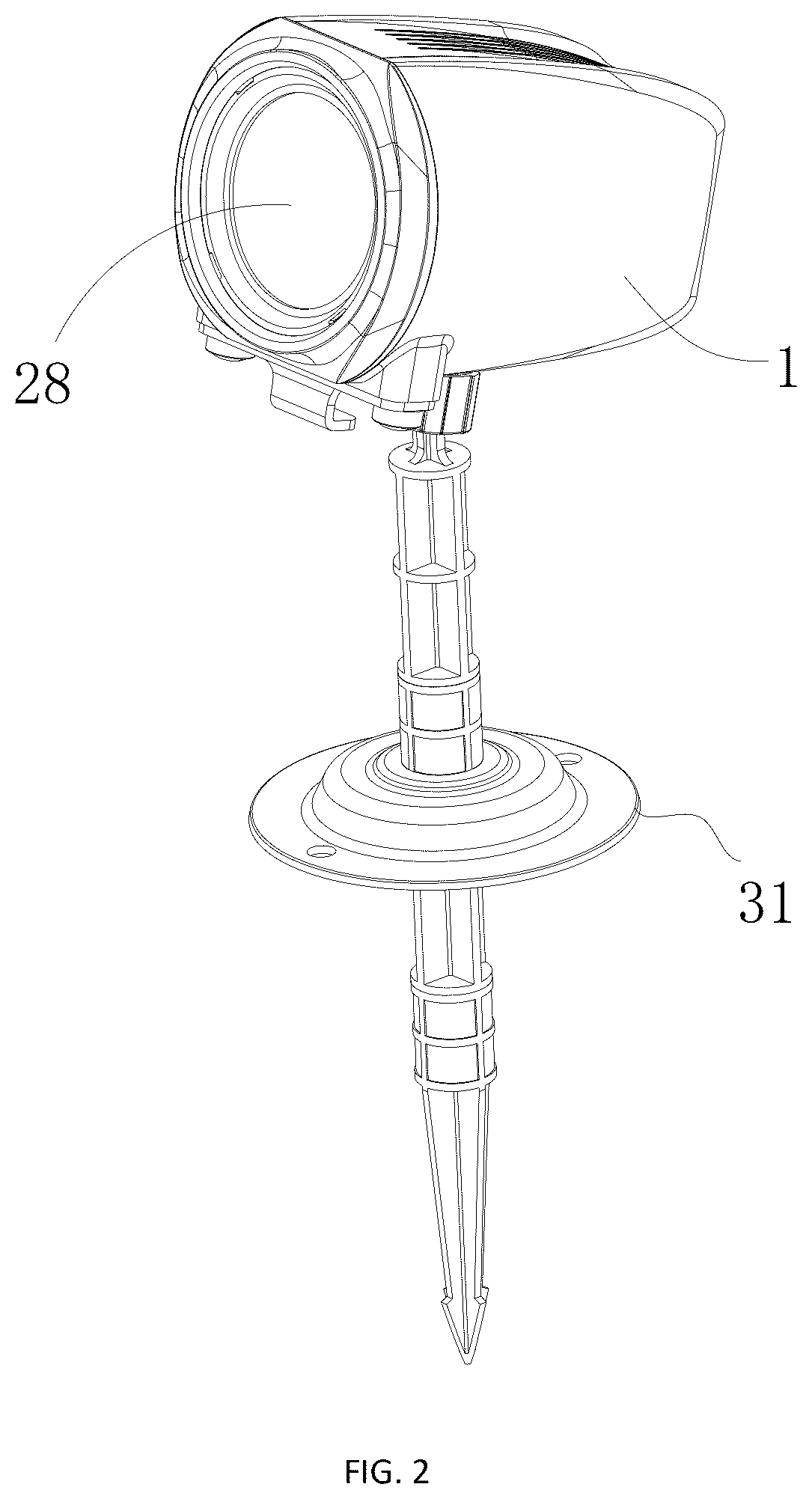 Patent US12618544 Figure 2 – Projection lamp with replaceable grating sheet